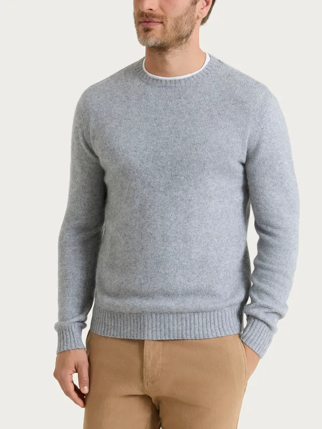 Ragno Natural Soft pull girocollo grigio Ghiaia Mel. uomo
