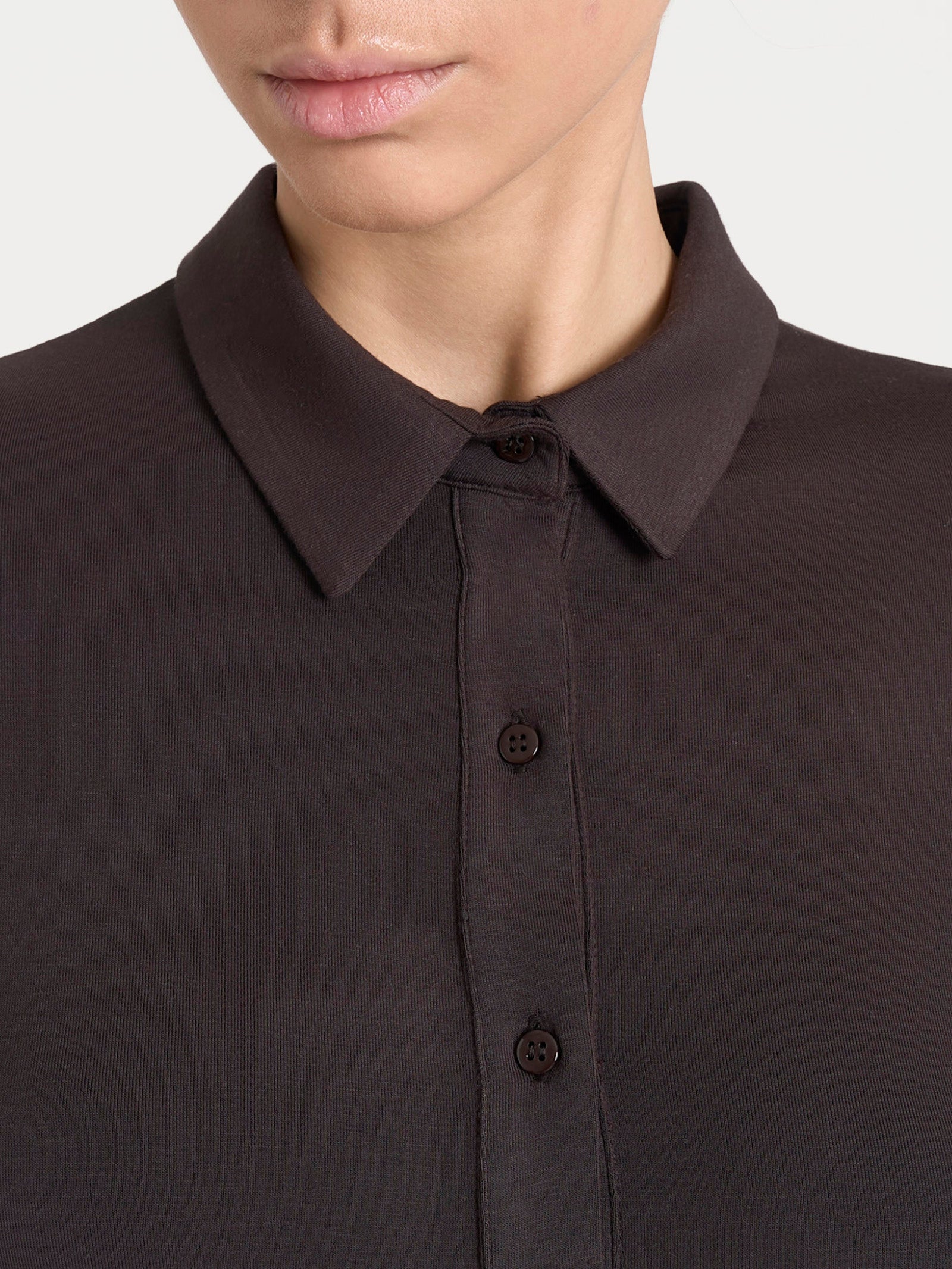 Ragno Eco Viscosa Camicia Manica Lunga Donna Chocolate morbida