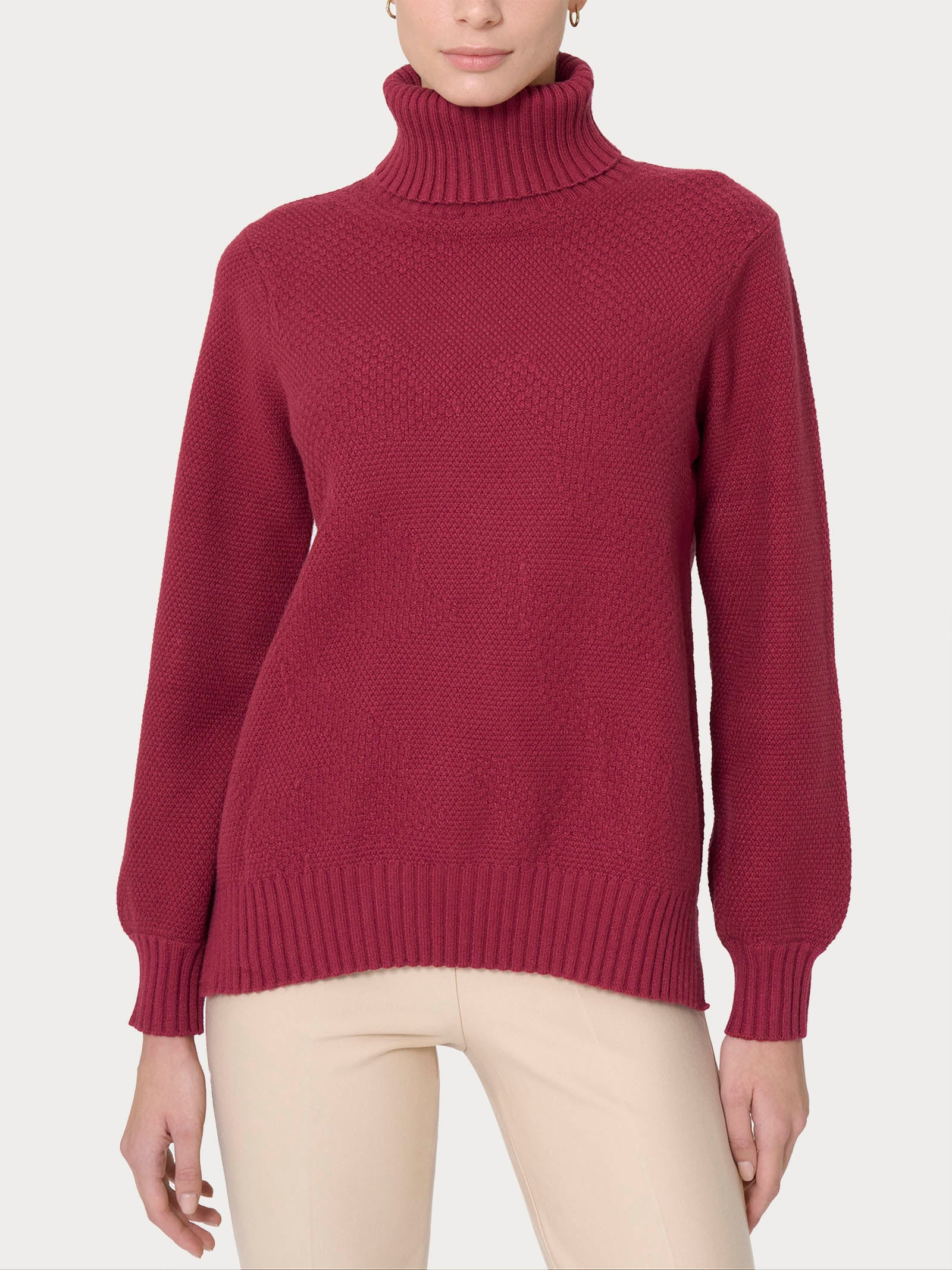 Ragno Super Soft Maglia Dolcevita Punto Riso Tibetan Red