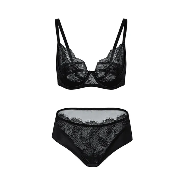 Maria Grazia Severi Midnight Floral Lace set intimo nero in pizzo