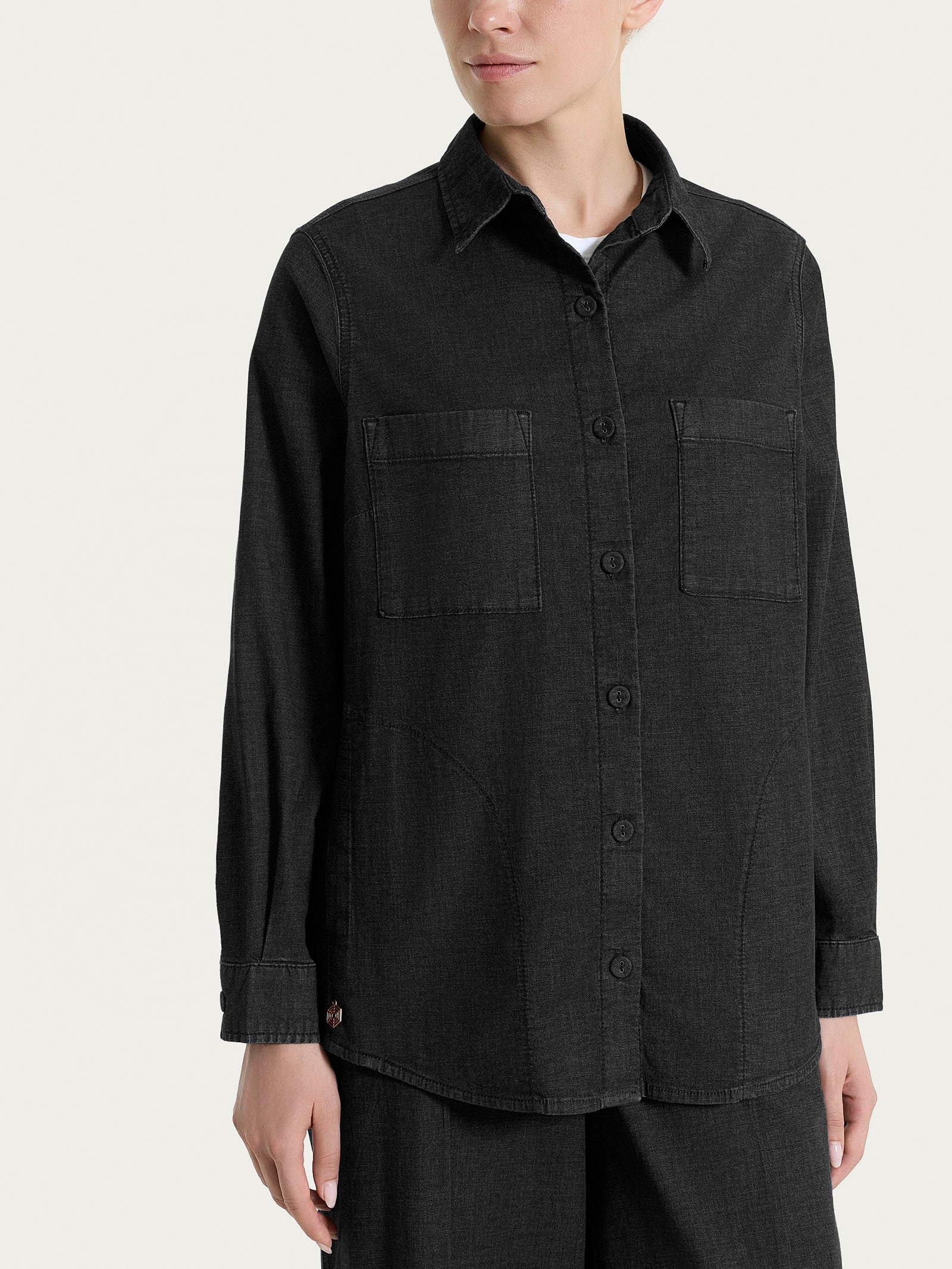 Ragno Super Light Denim shacket Gray Black denim leggero