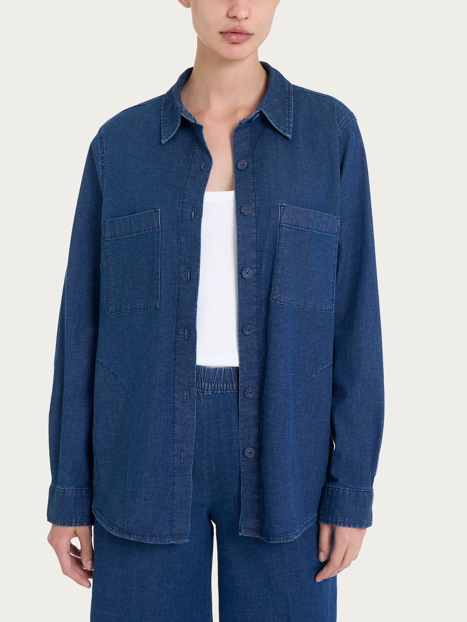 Ragno Super Light Denim Shacket camicia indigo leggera