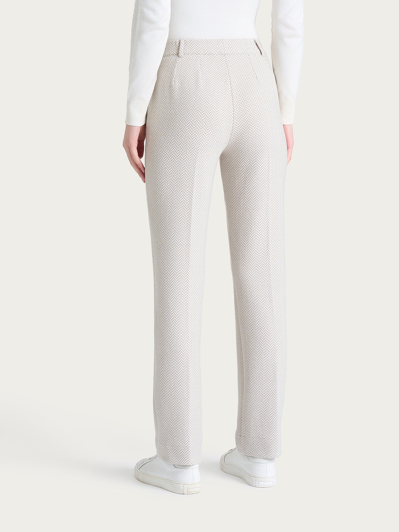 Ragno Compact pantalone dritto Fant.Avorio eco jacquard