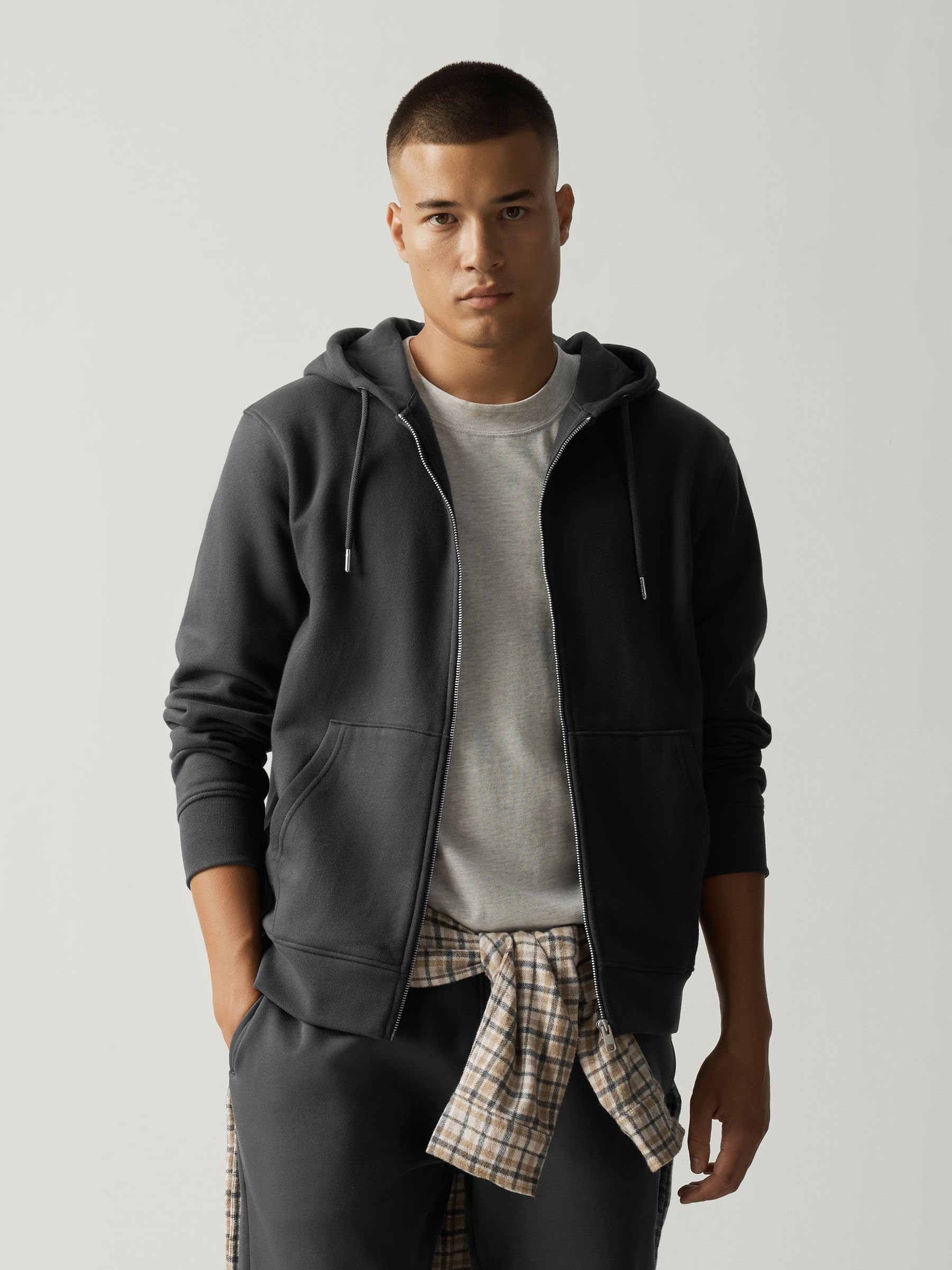 Geo Next felpa zip uomo cappuccio jersey cotone pesante