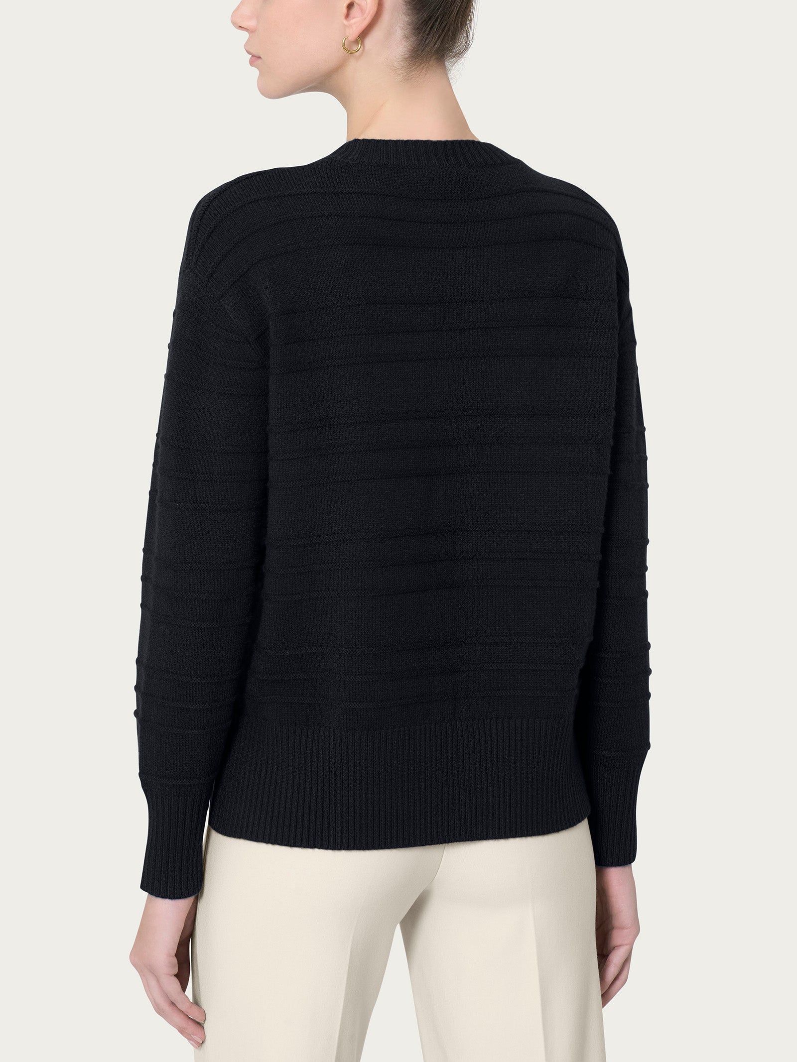 Ragno Super Soft Maglia Girocollo Donna Nero Morbida