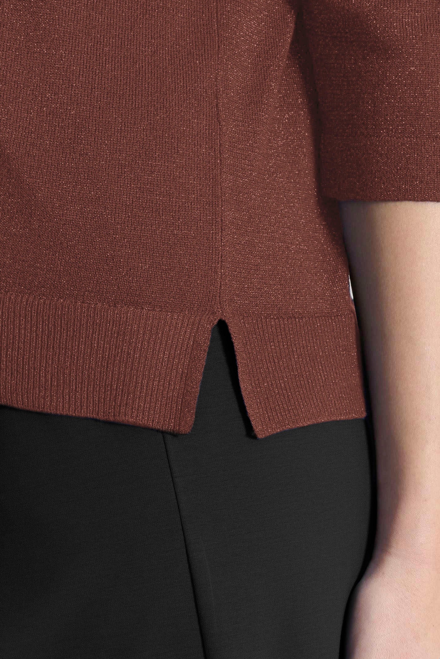 Ragno Summertime Lurex Maglia Scollo a V Cappuccino