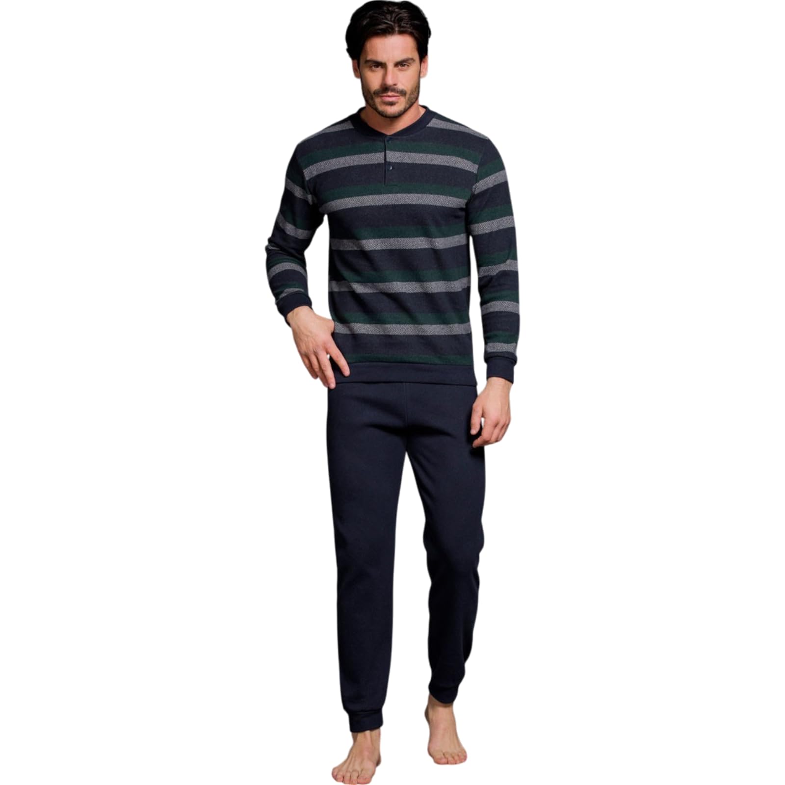 Enrico Coveri pigiama uomo jacquard antracite XL