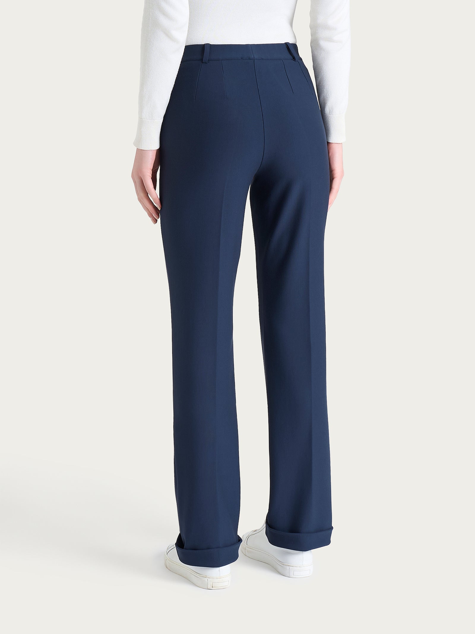 Ragno Compact pantalone ampio wide leg blu Persia