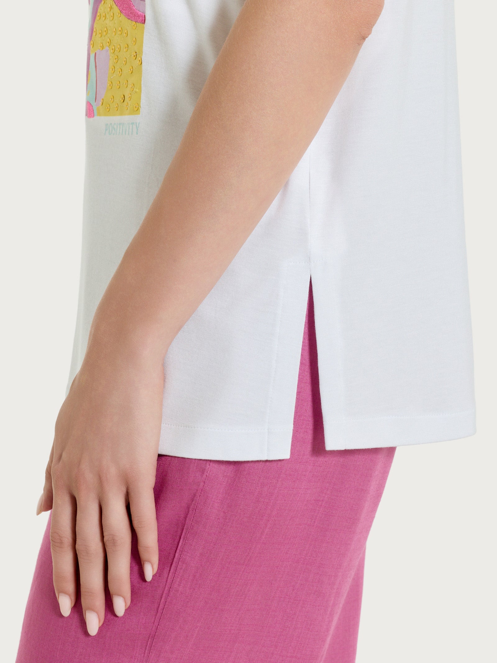 Ragno Viscosa Summer Maglietta stampa bianca fant white