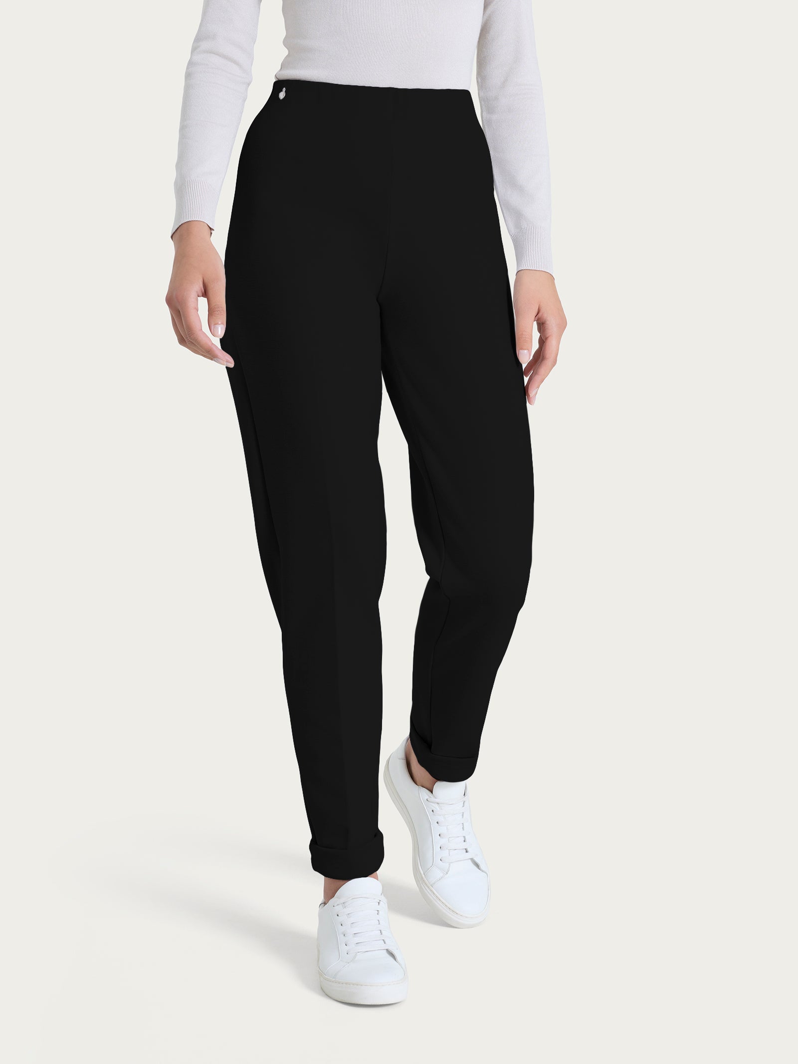 Ragno Cashmere Compact pantalone sigaretta Nero skinny