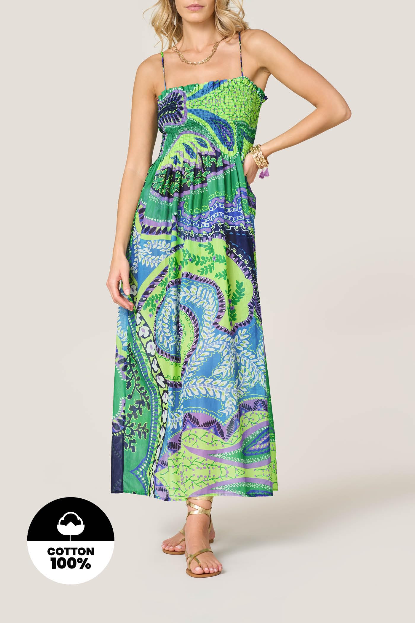 Goldenpoint Punto Smock Prendisole Cotone Mandala Pareo