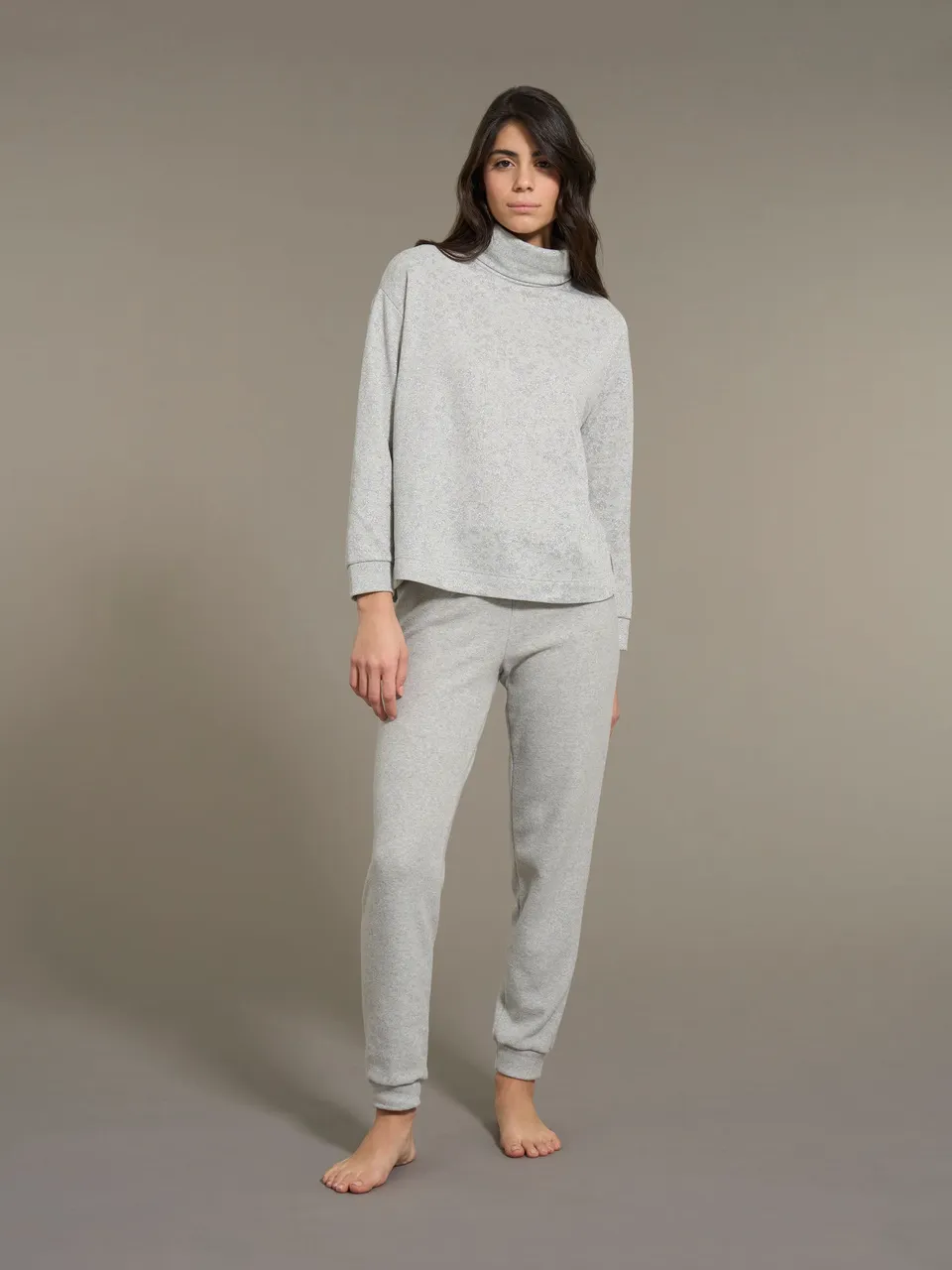 Ragno Cotton Eco Pile Pigiama Lungo Floreale Fant.Vapore Mel.