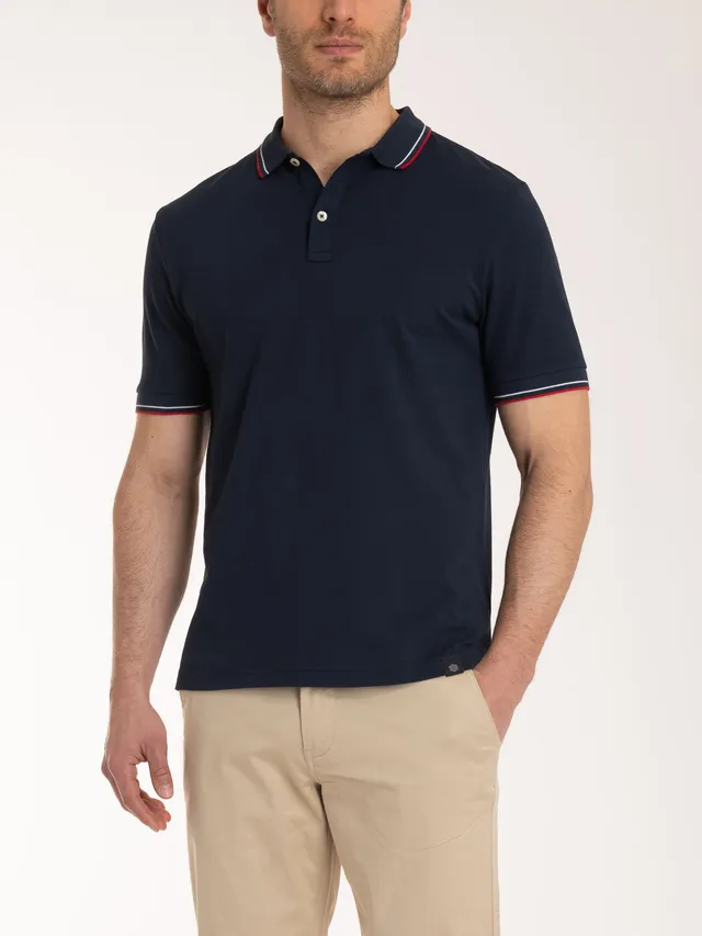Ragno Eco Cotton Polo Piquet Uomo Fantasia Blu