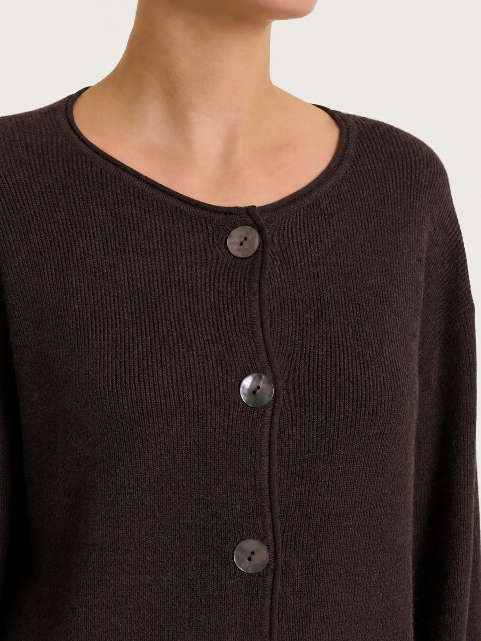 Ragno Four Seasons cardigan punto perla chocolate torte