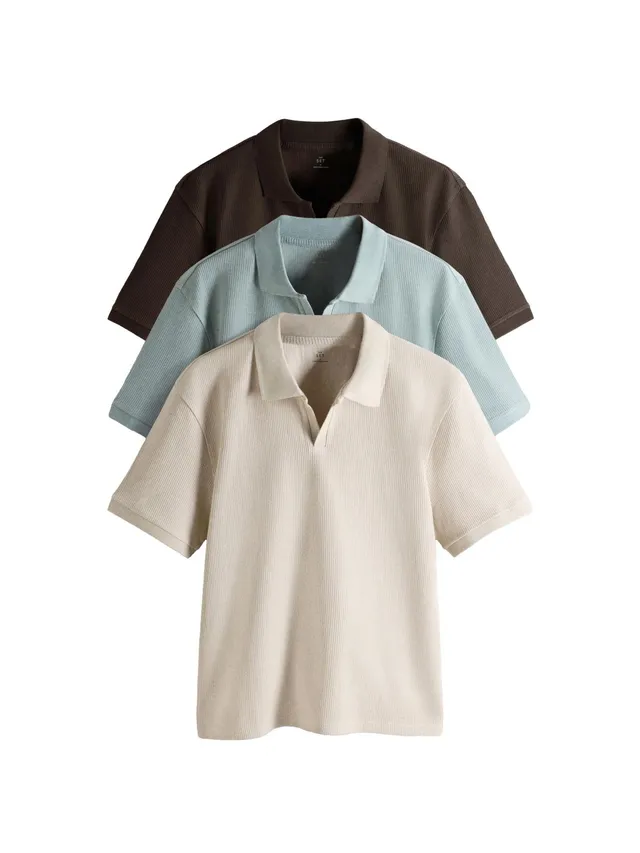 Geo Next The Set T-shirt cotone pesante a coste uomo 3 pezzi collo aperto