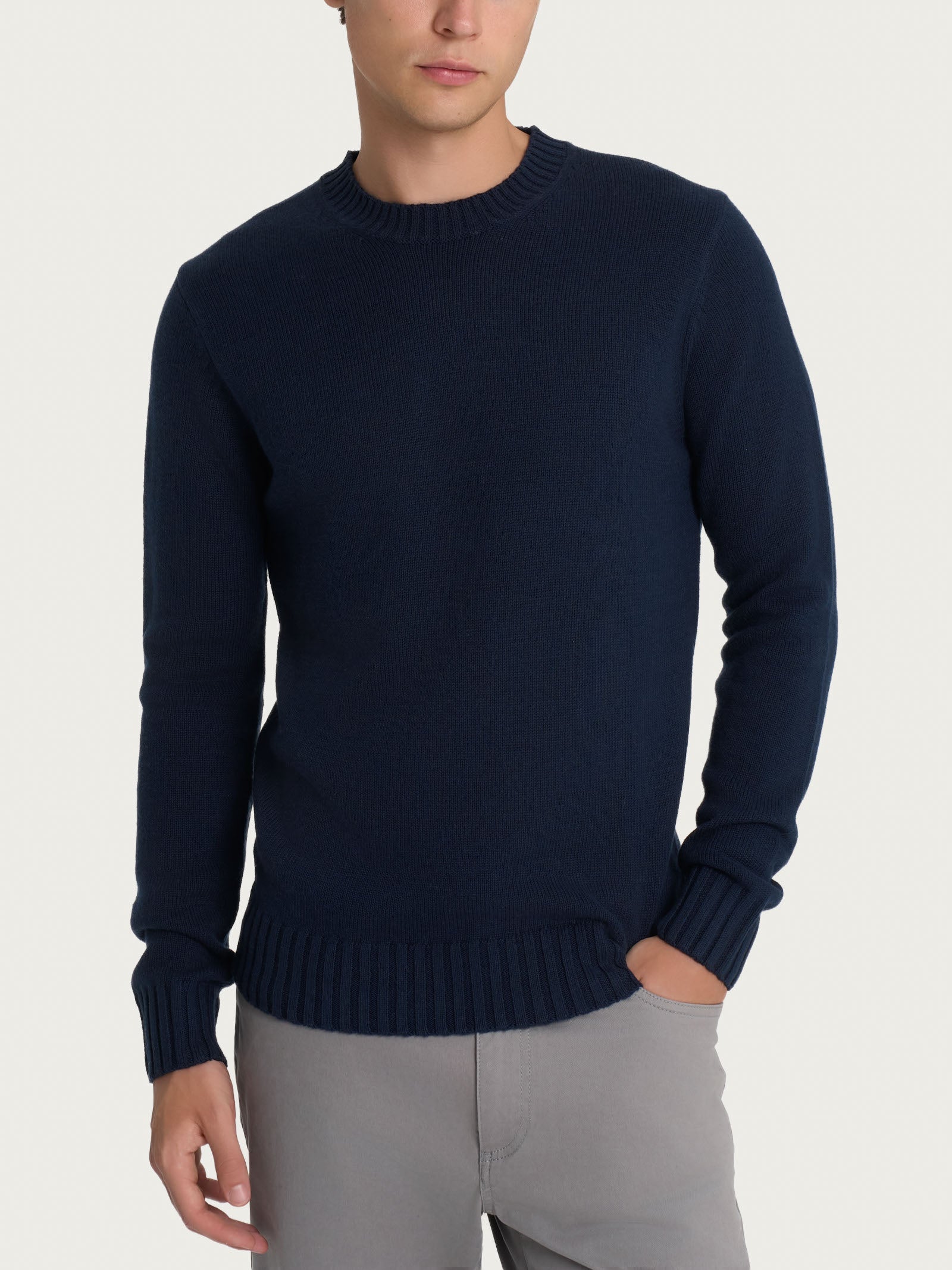 Ragno Nice Wool maglia girocollo uomo Bleu
