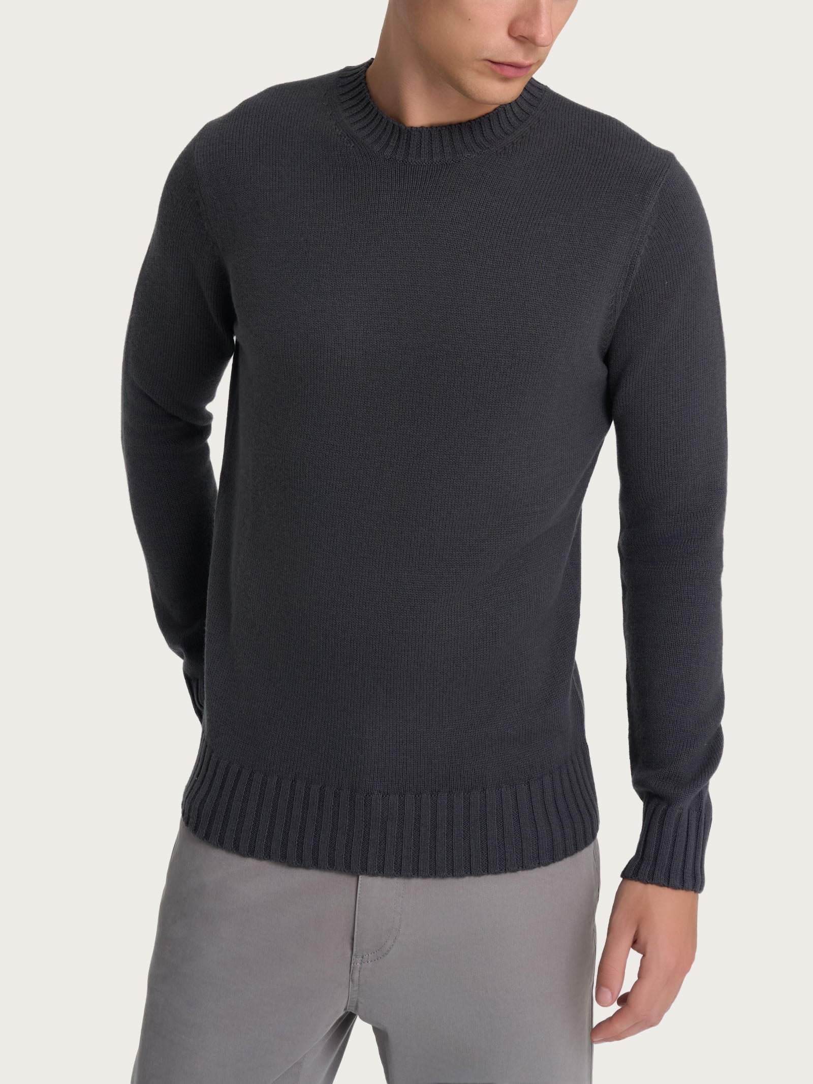 Ragno Nice Wool Maglia girocollo uomo Ematite