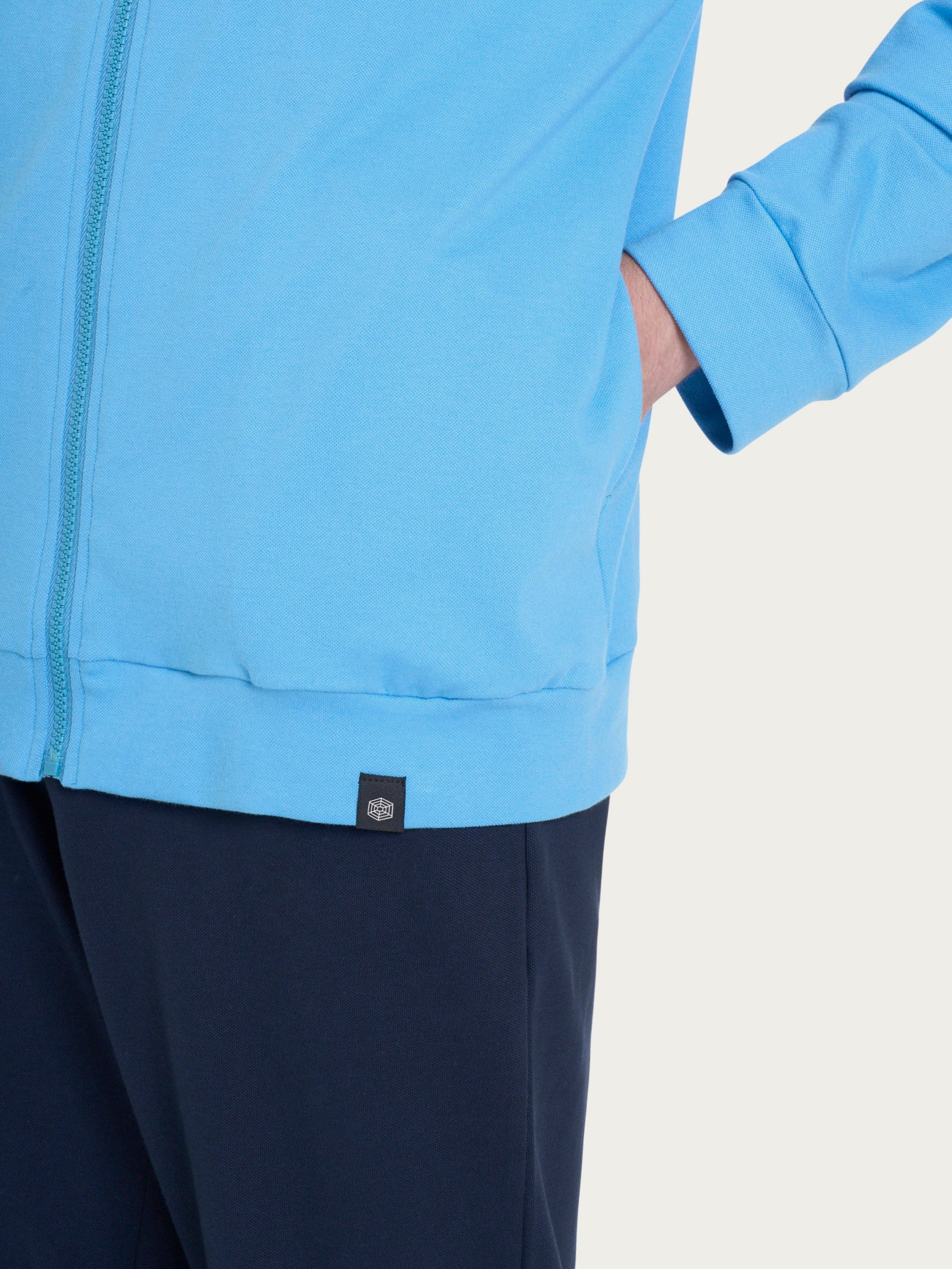 Ragno Eco Cotton pigiama tuta aperta azzurro cotone piquet