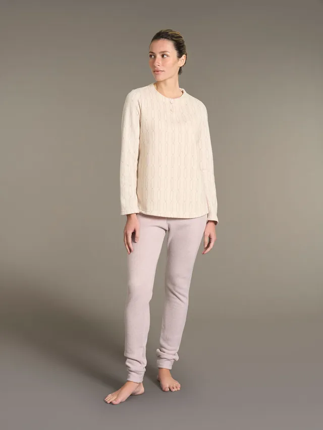 Ragno Cotton Eco Pile pigiama serafino Fant.Mirtillo