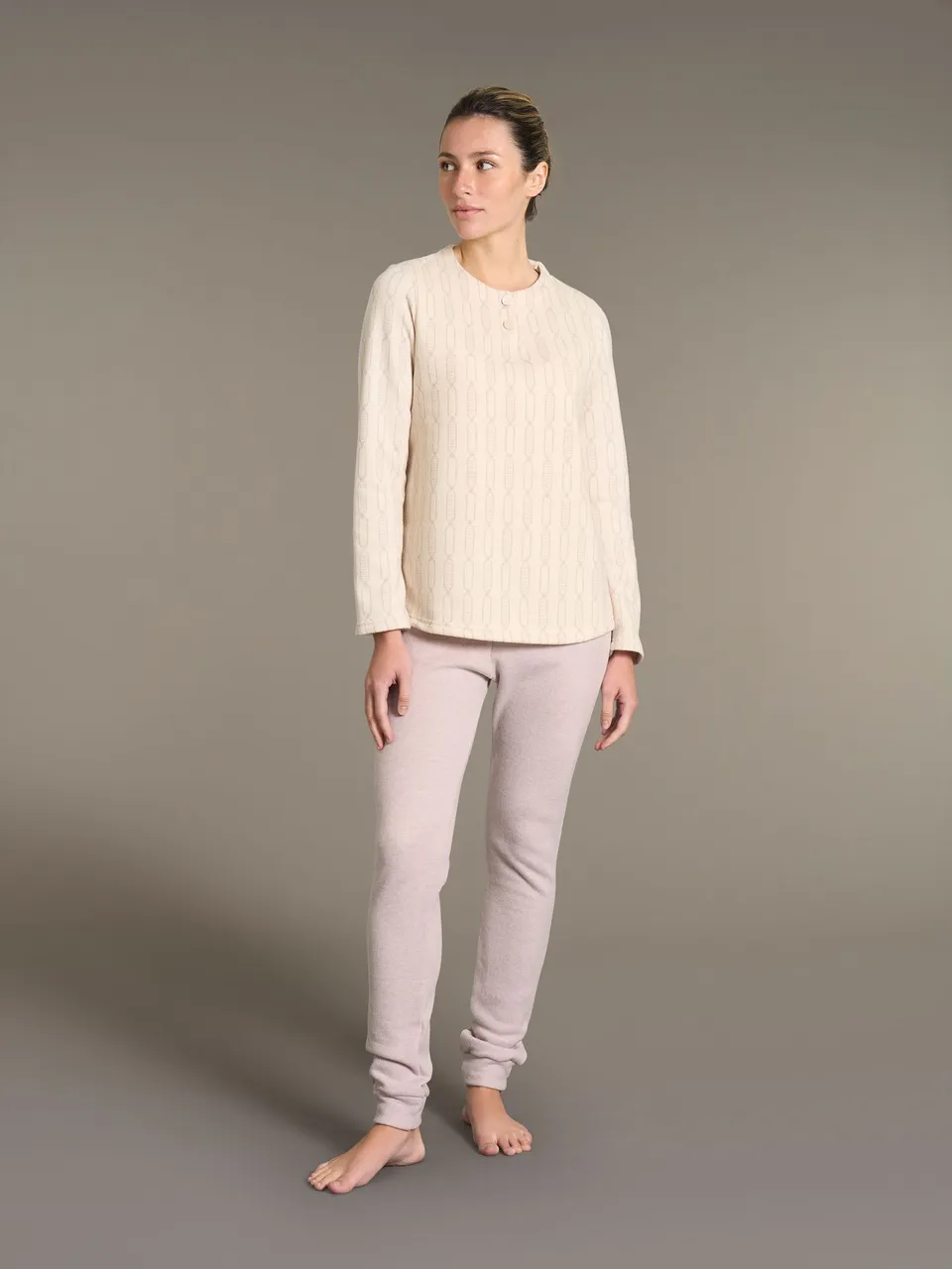 Ragno Cotton Eco Pile pigiama serafino Fant.Mirtillo