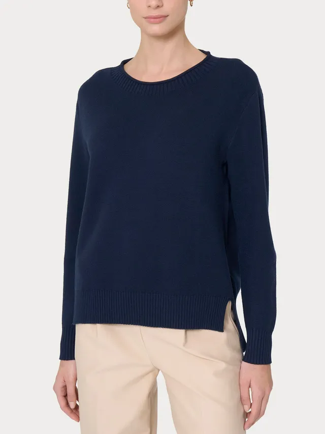 Ragno Super Soft Maglia Girocollo Blu Misto Viscosa