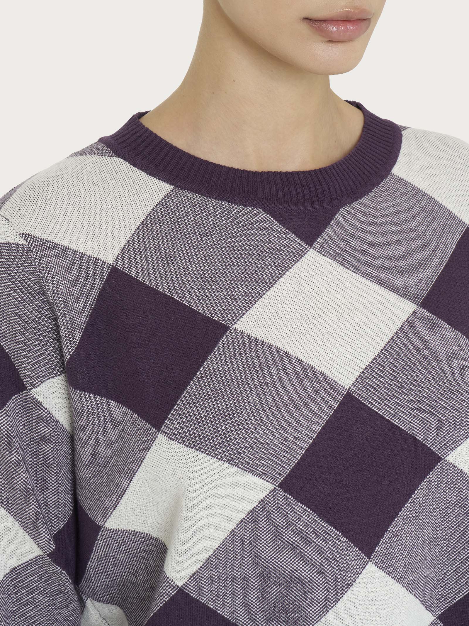 Ragno Winter Cotton maglia girocollo Plum Perfect puro cotone