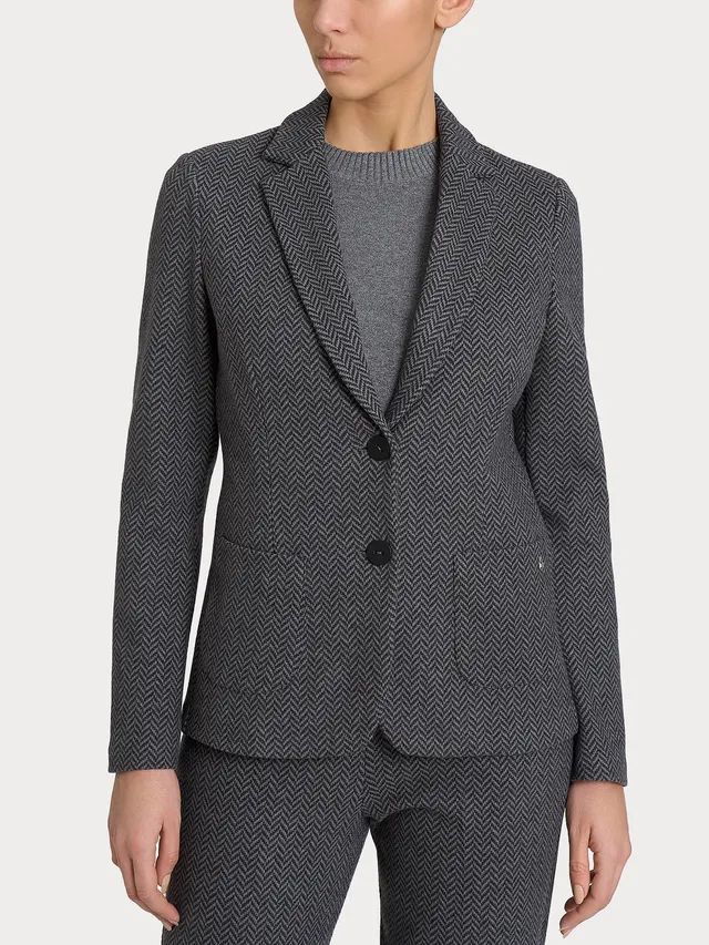 Ragno Compact Blazer Due Bottoni Donna Fant.Oscuro Mel Jacquard