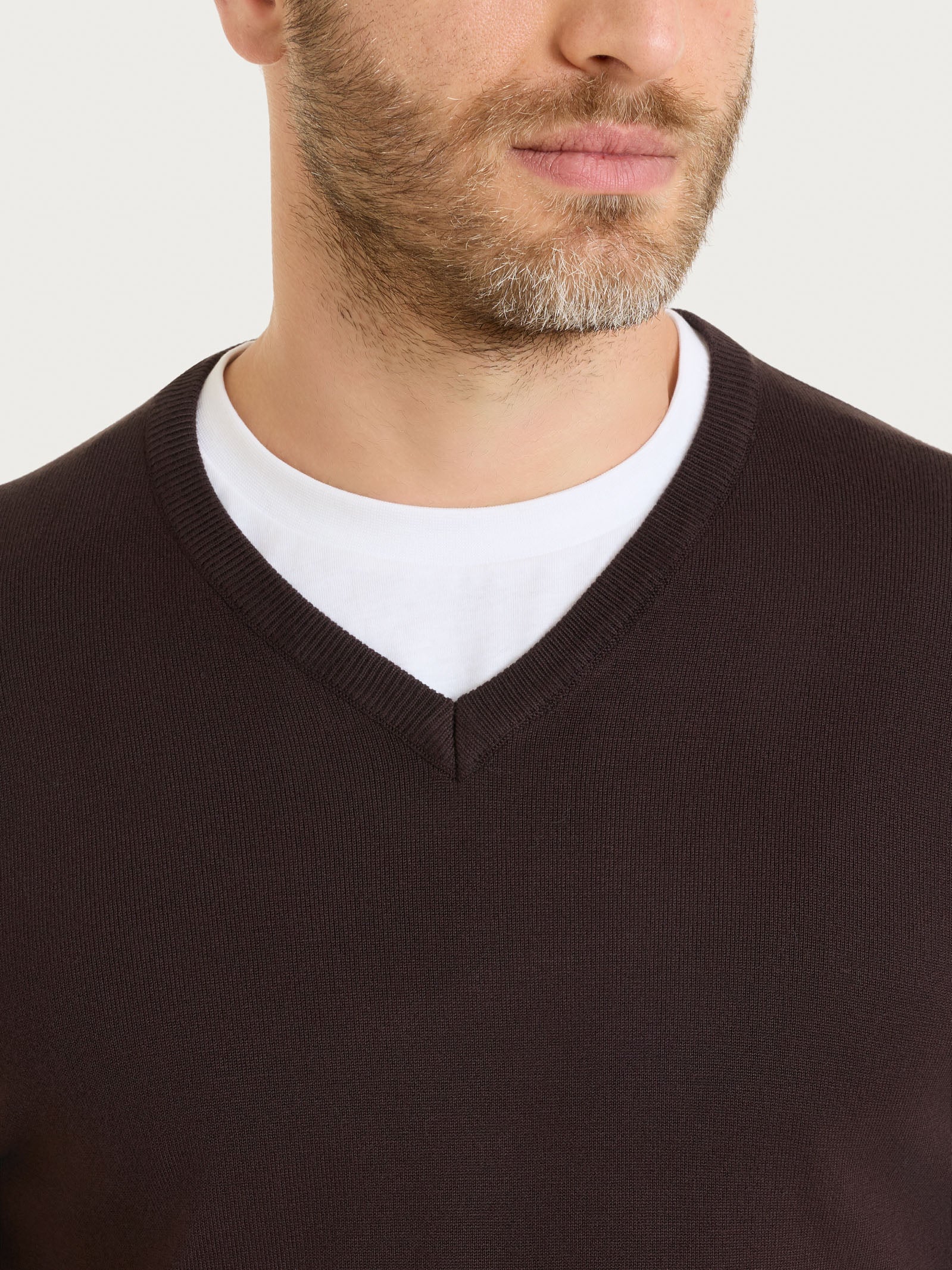 Ragno Four Seasons pull scollo V Chocolate Torte uomo viscosa