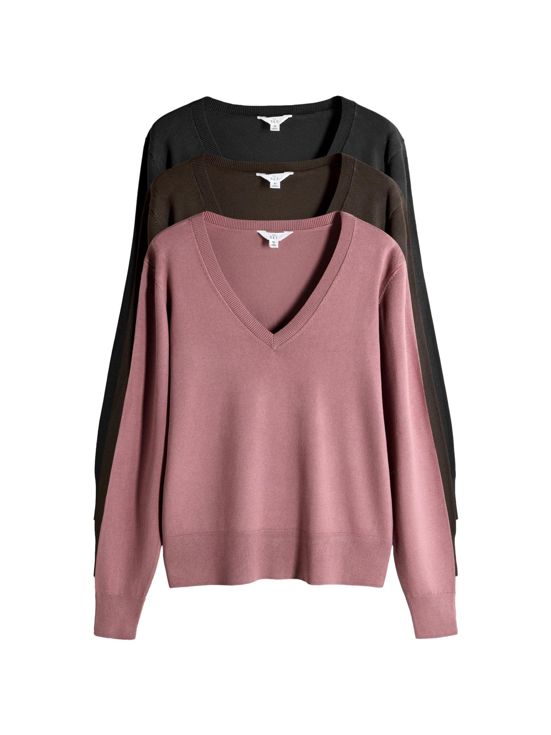 The Set maglie donna scollo a V 3 pezzi sottili