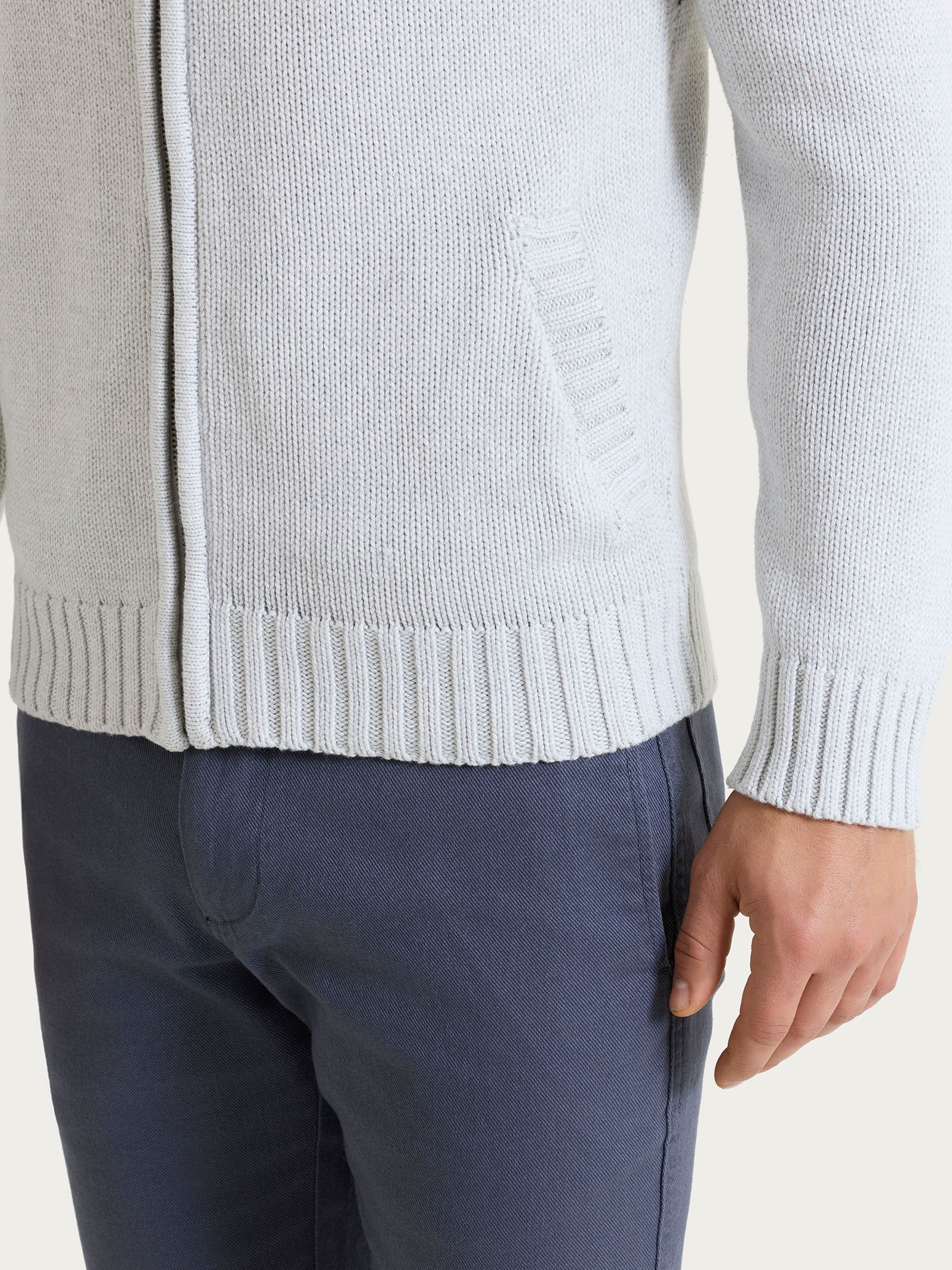 Ragno Winter Cotton cardigan uomo zip cotone grigio