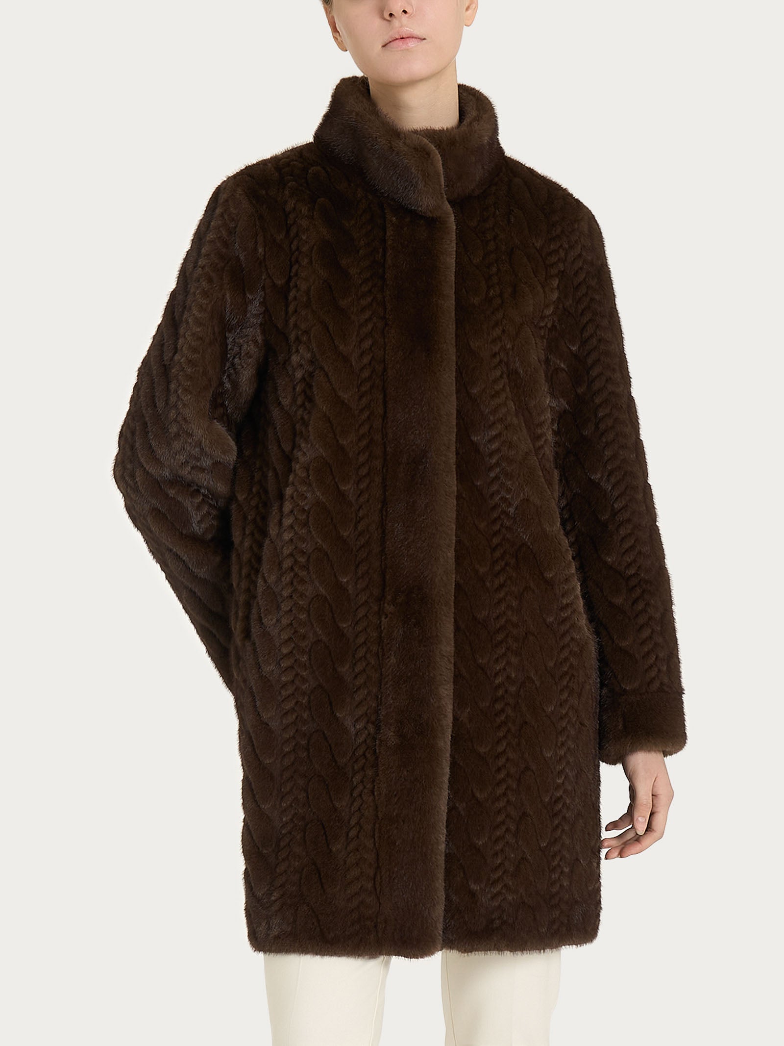 Ragno Vegan Fur Cappotto double-face chocolate torte caldo