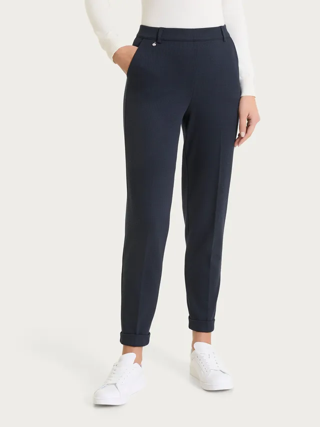 Ragno Compact pantalone chino slim check Fant.Bleu