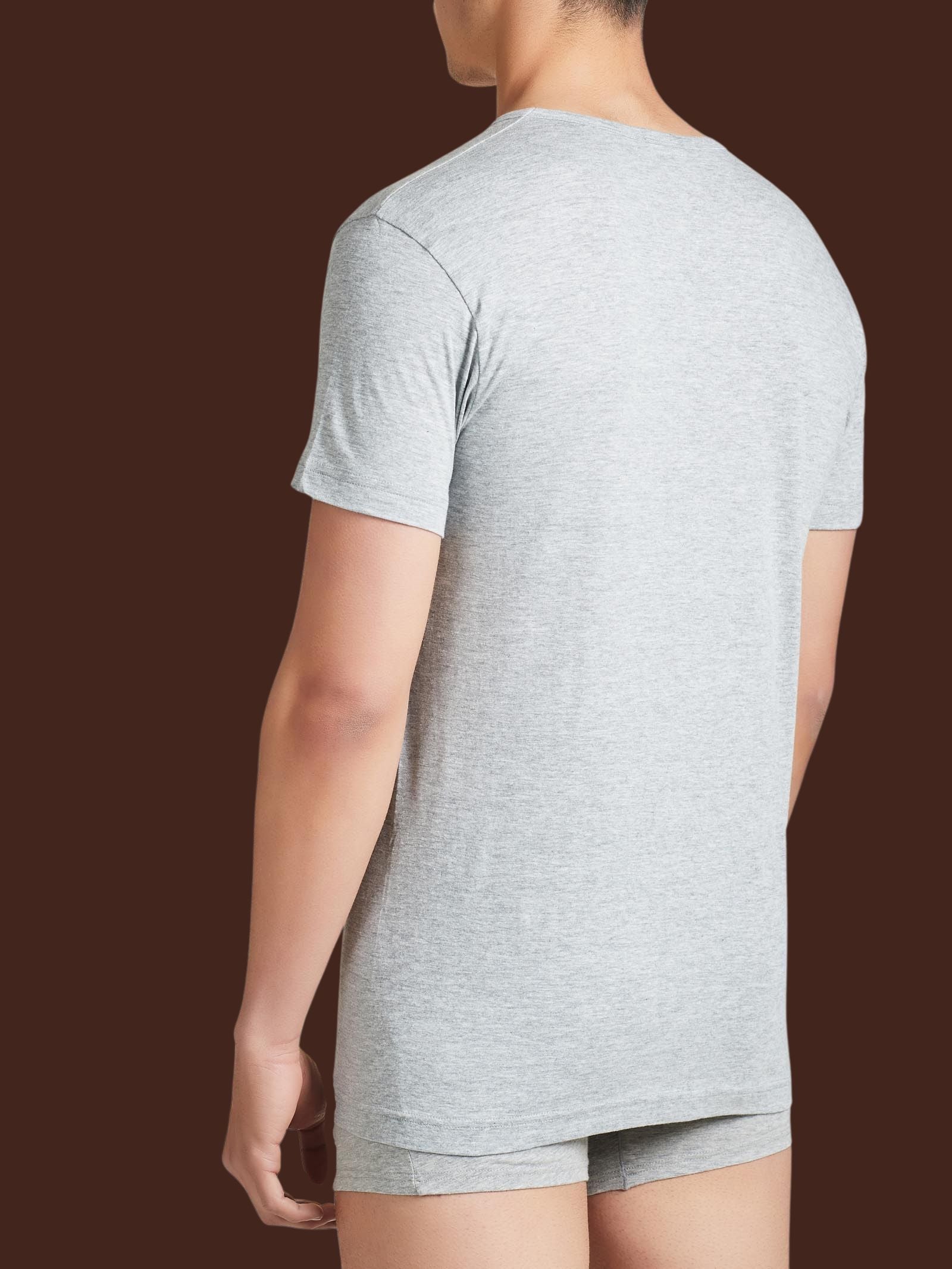 Ragno 100% Cotton maglietta scollo V argento bipack cotone