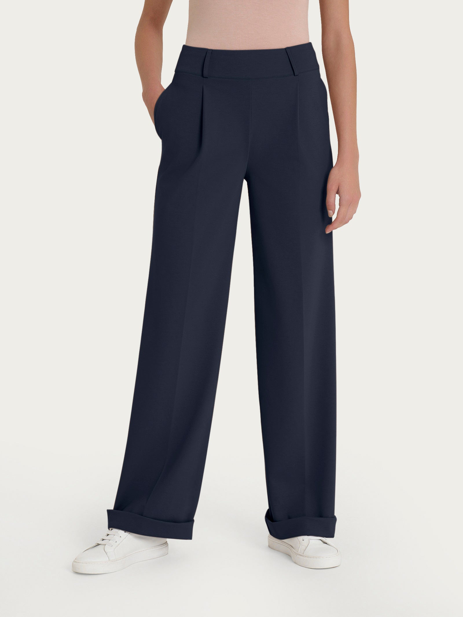 Ragno Compact Light Pantalone Ampio Wide Leg Bleu