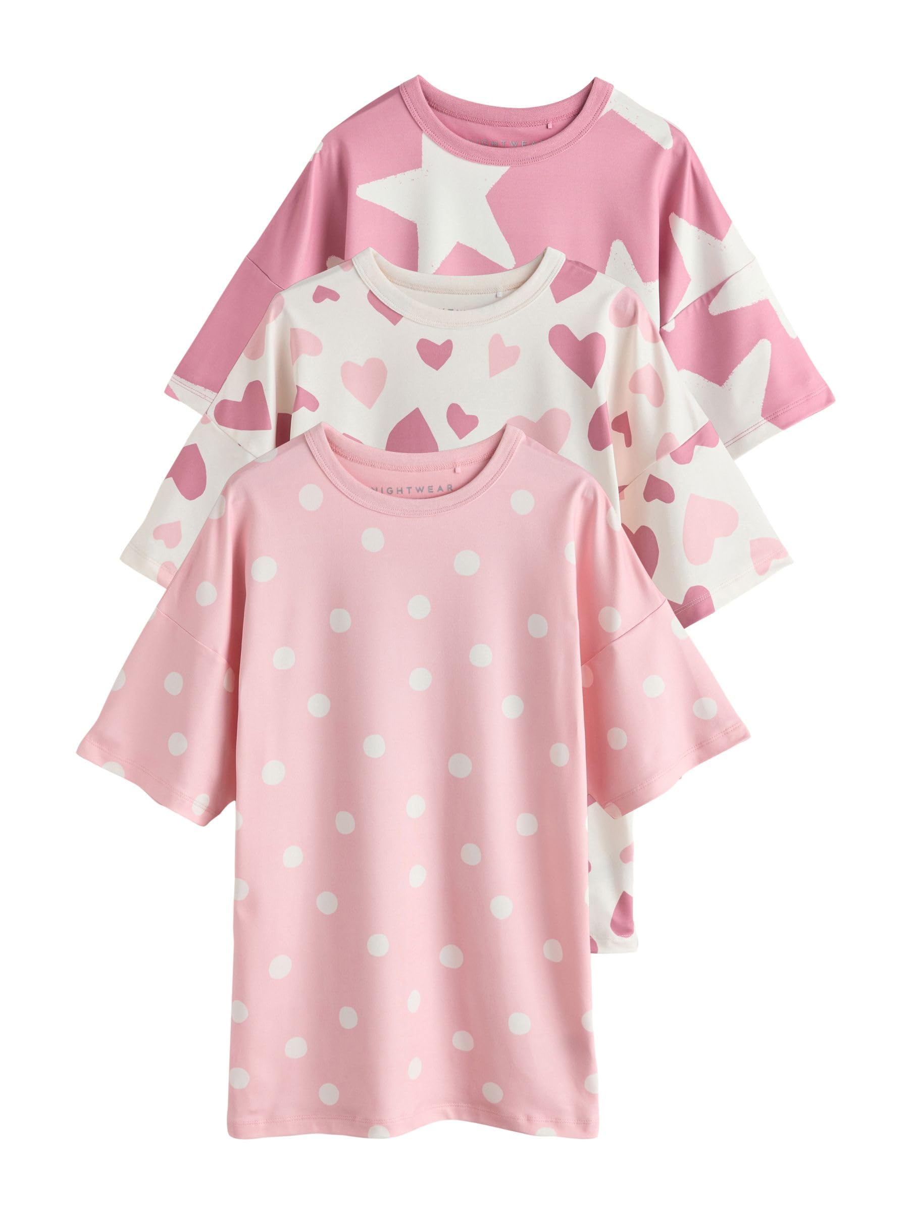 Next Confezione 3 Camicie Notte Bambina Rosa Morbide