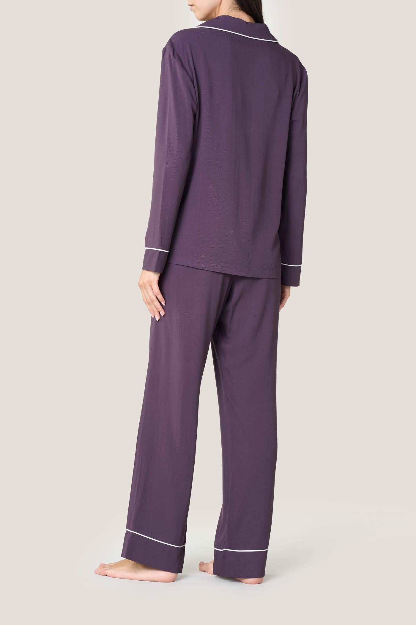 Goldenpoint Pigiama Lungo Satin Abbottonato Maniche Lunghe