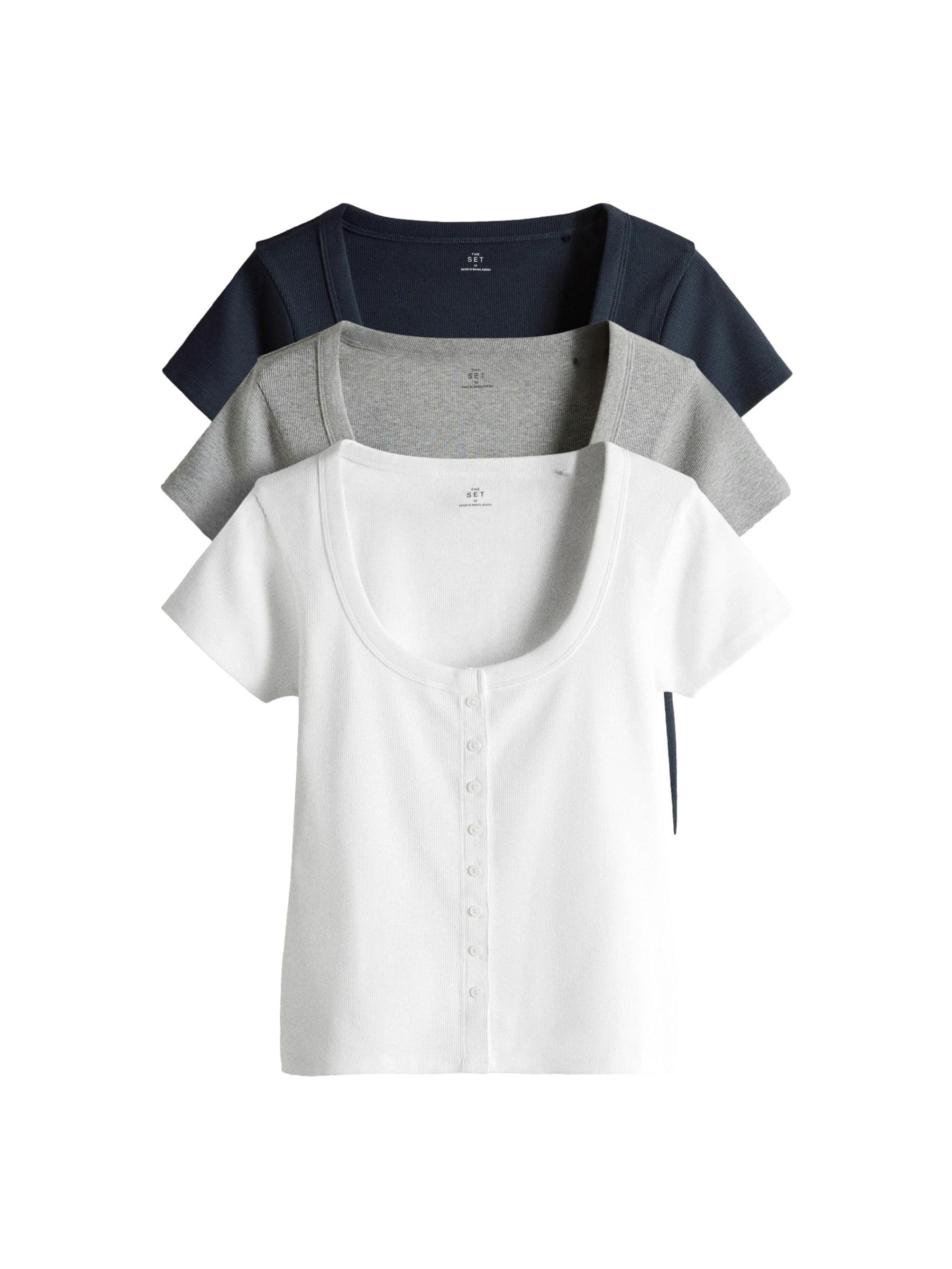 Geo Next The Set Top Scollo Rotondo Bottoni Donna 3 Pezzi