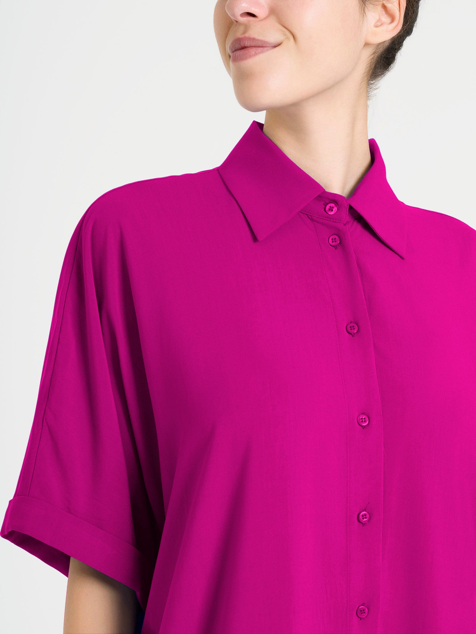 Ragno EcoSeta chemisier kimono wild aster viscosa