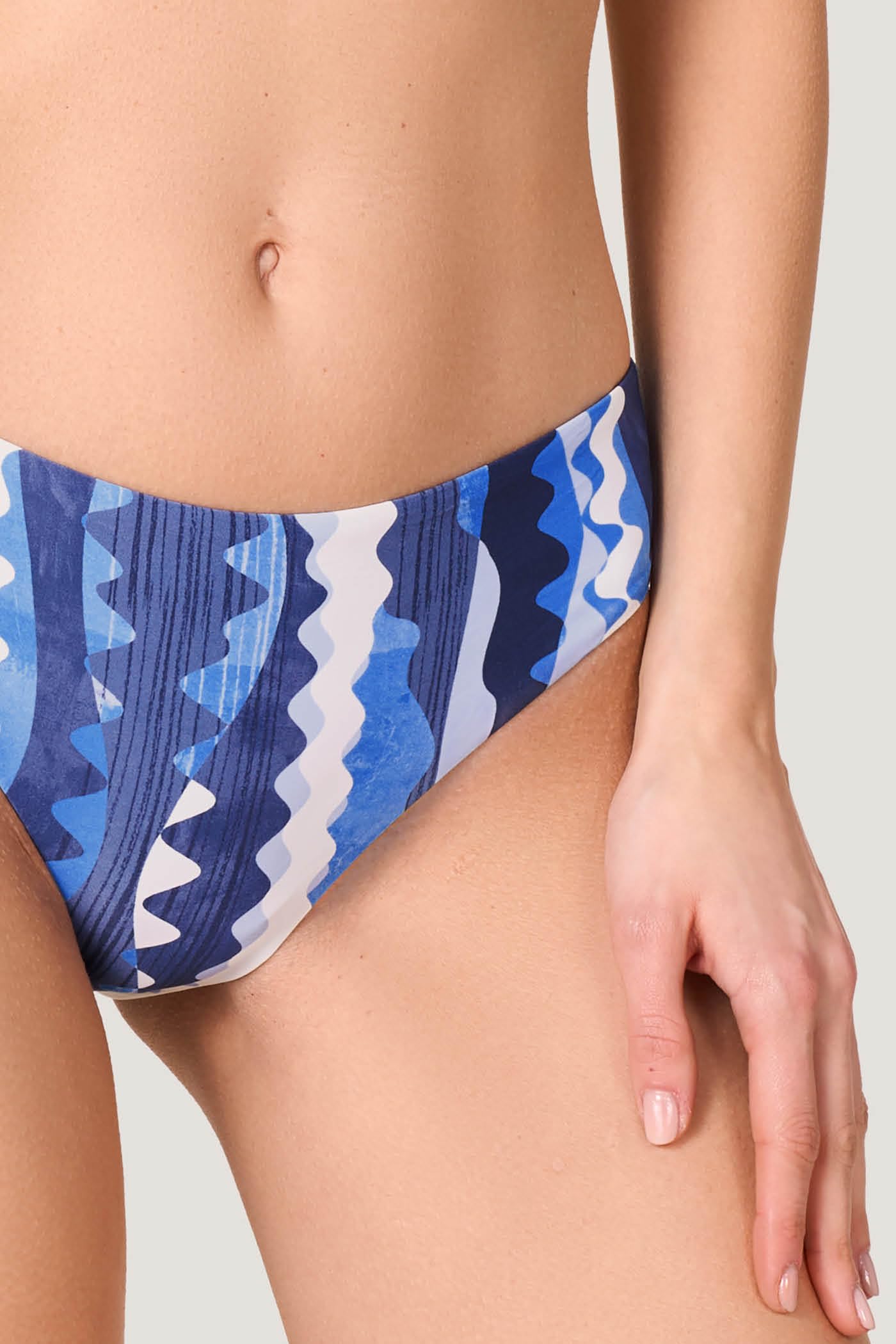 Goldenpoint Sea Symphony slip bikini fianco basso fantasia geometrica