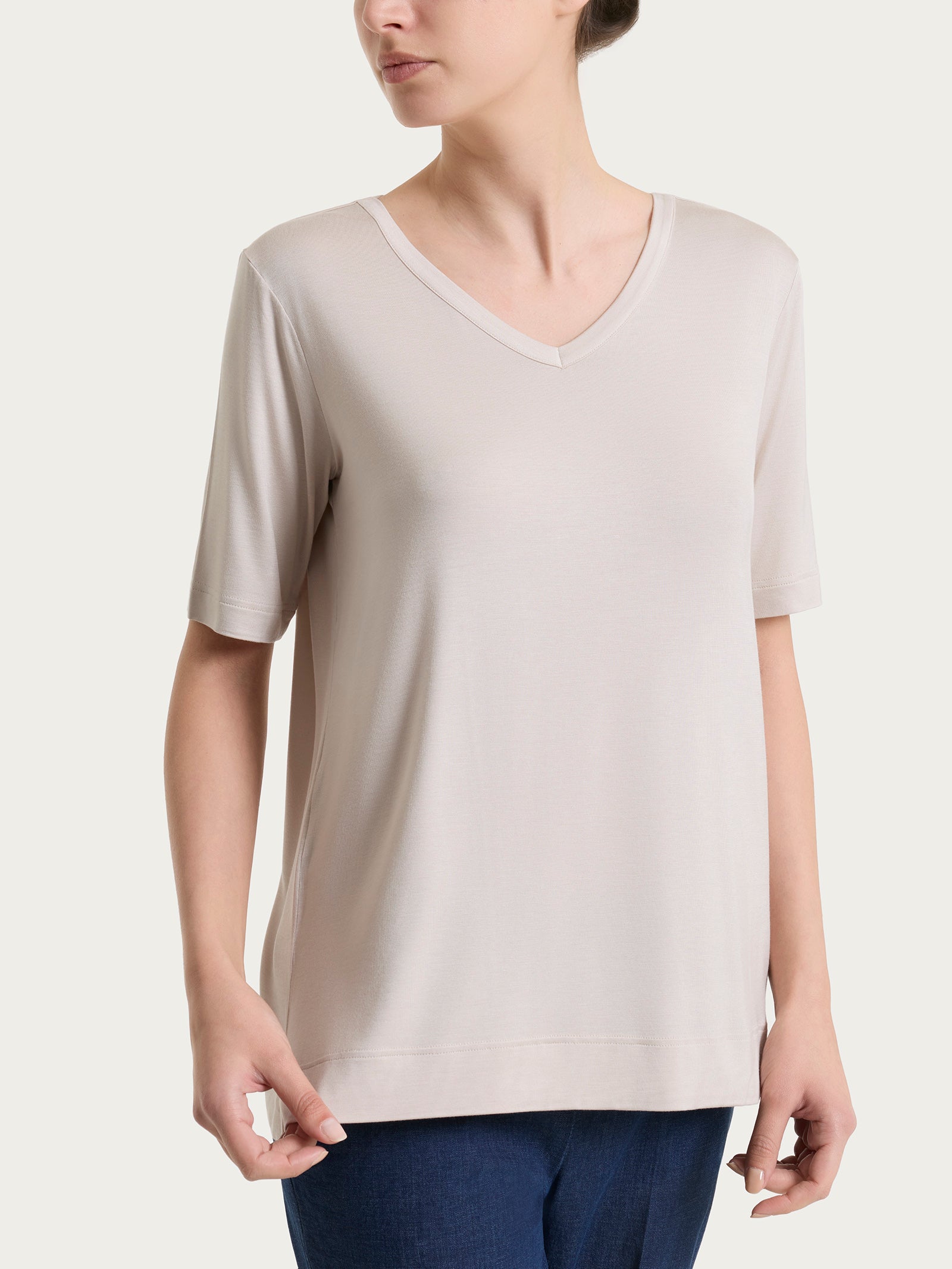 Ragno Viscosa Summer maglietta scollo V Champignon