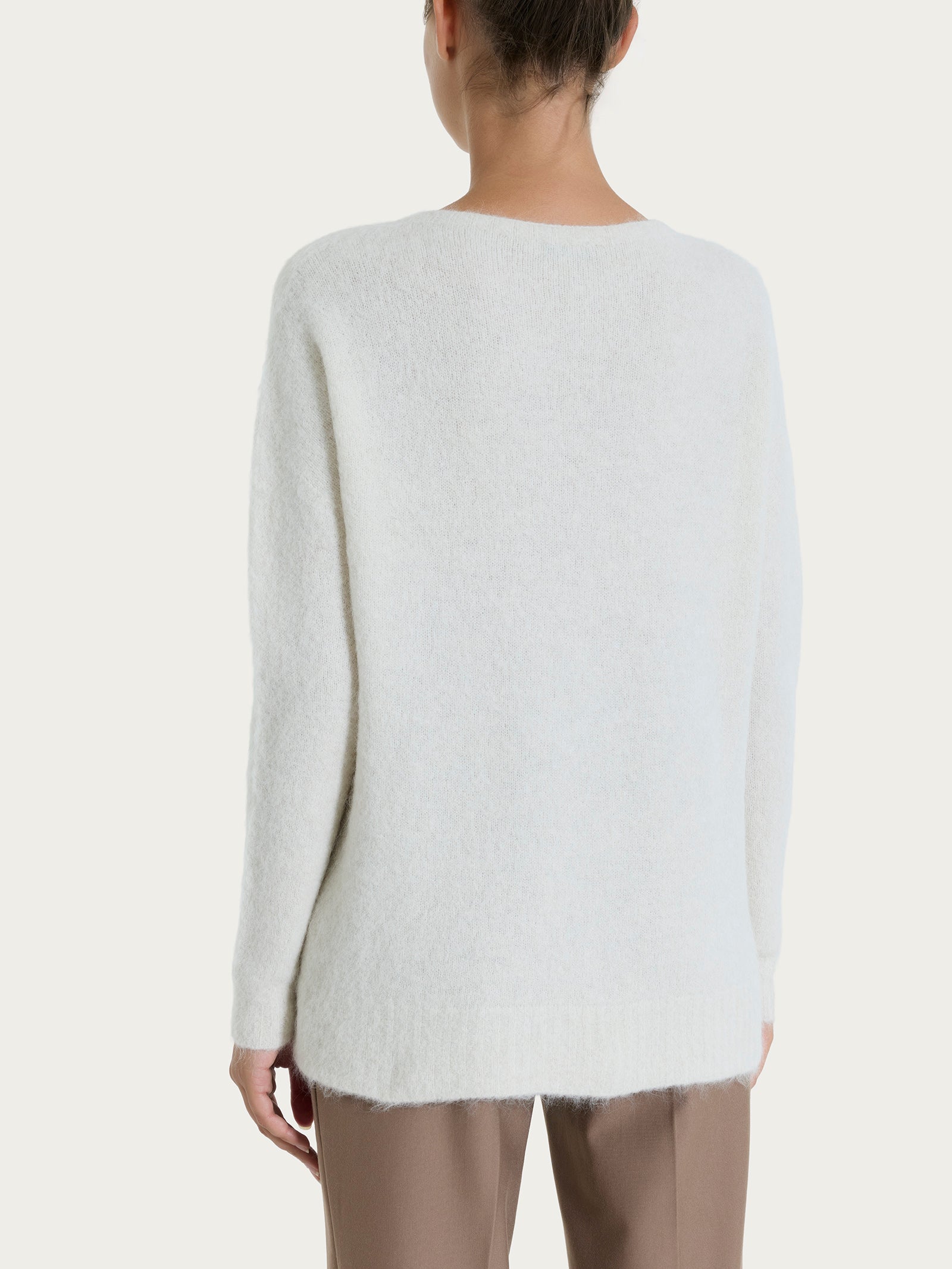 Ragno Maglia Girocollo Boxy Misto Alpaca Avorio calda