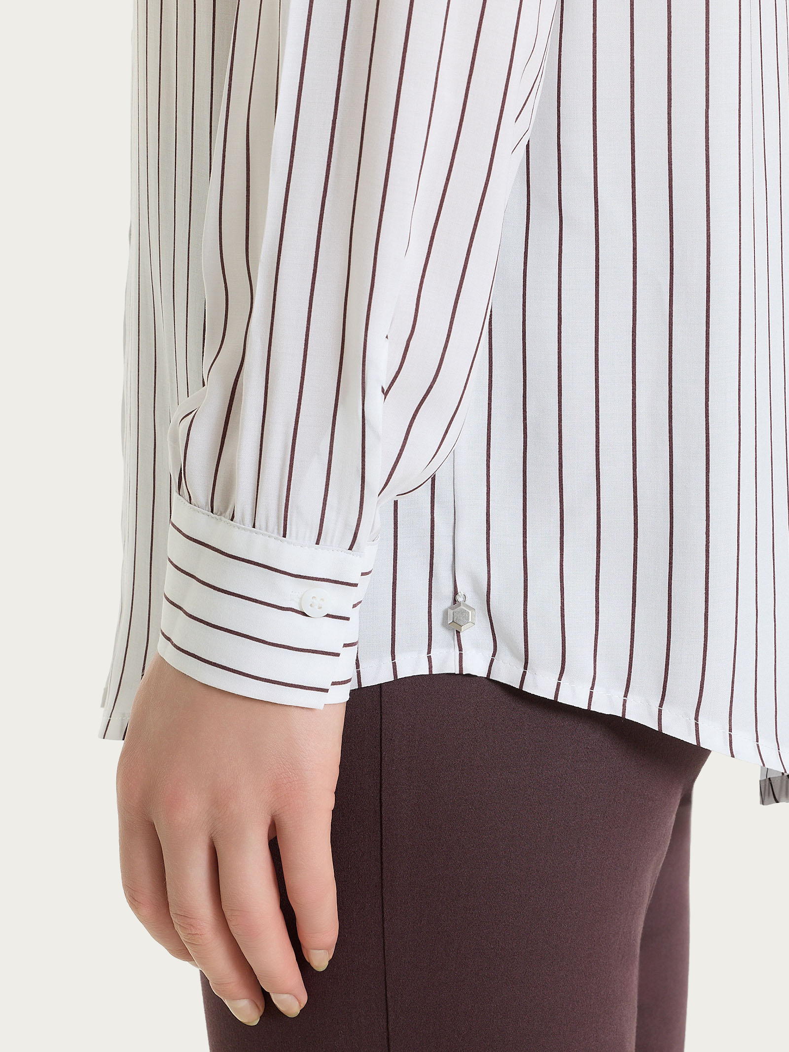Ragno Camicia a Righe EcoSeta Fant. Raisin in Viscosa