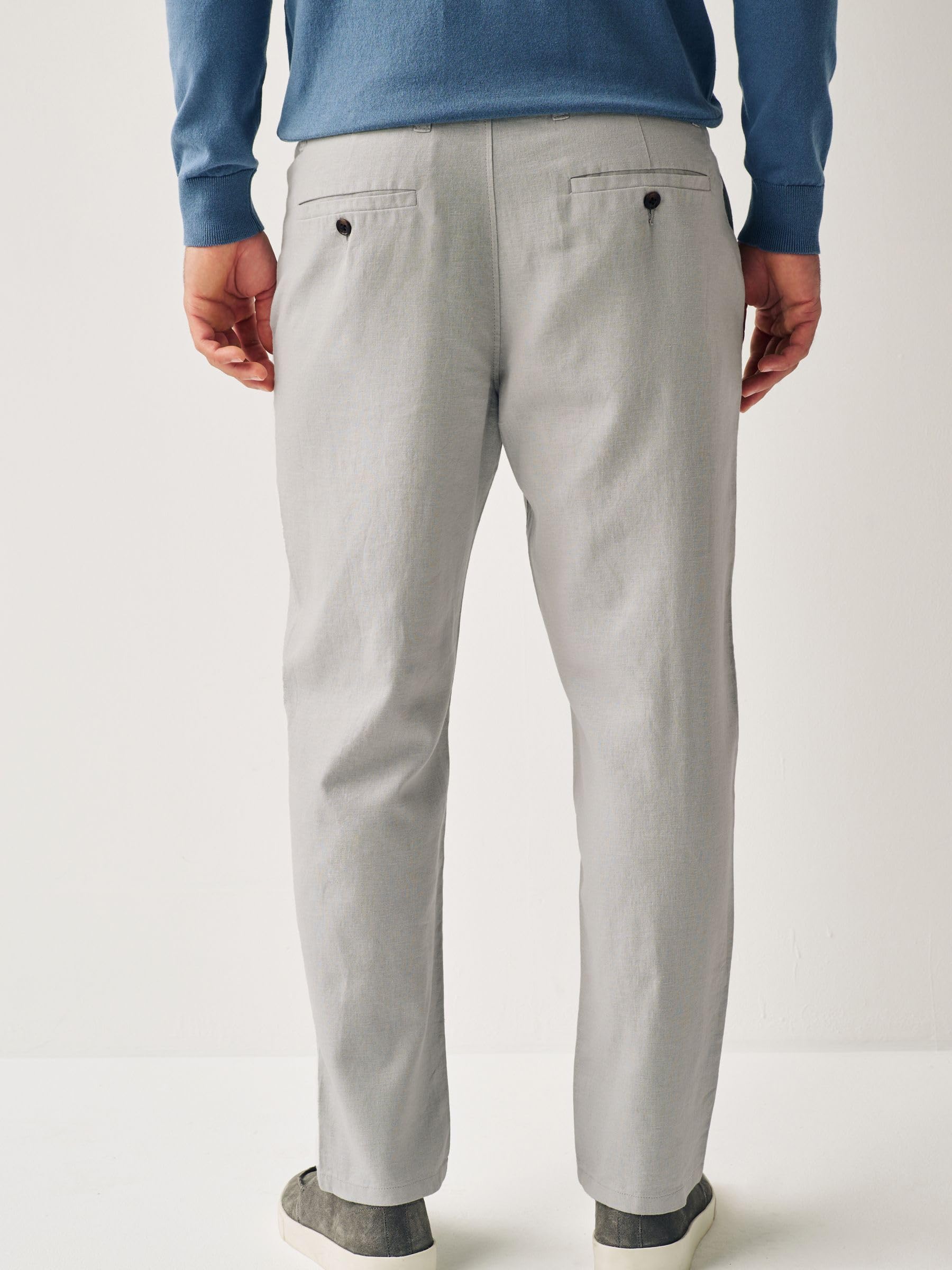 Next Pantaloni Lino Uomo Coulisse Misto Lino