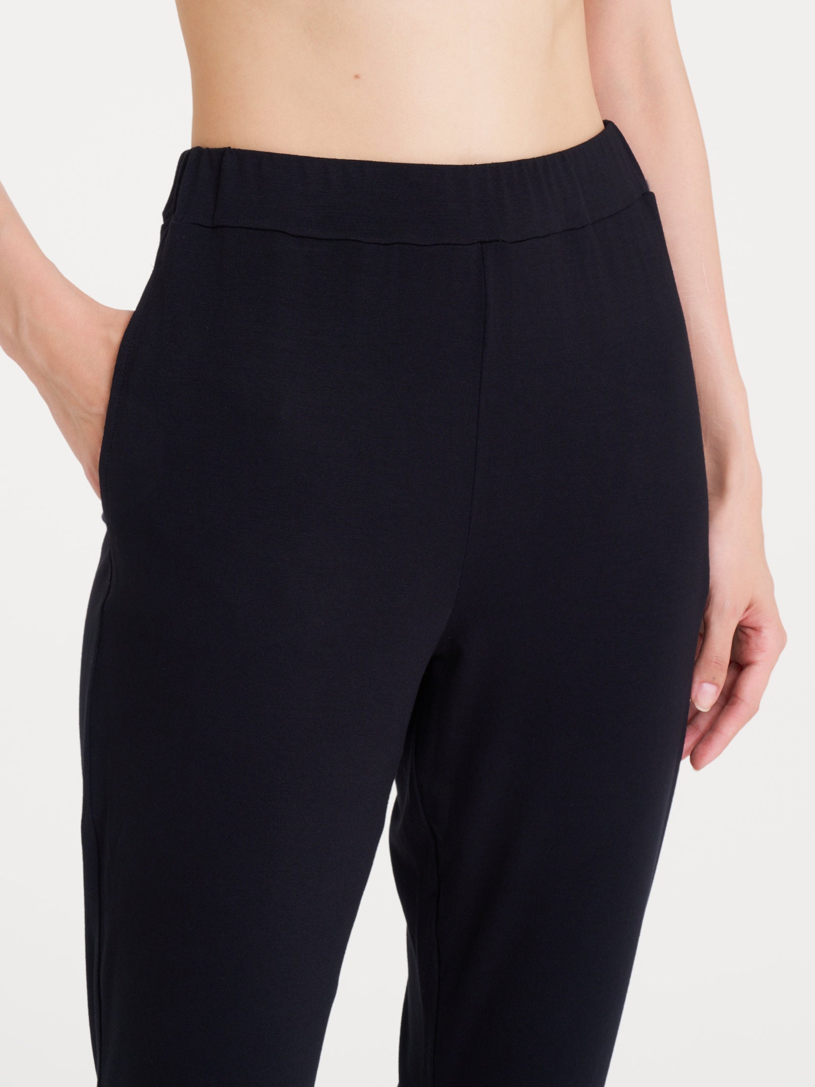 Ragno Viscosa Summer Pantalone Pinocchietto Donna Nero Fresco