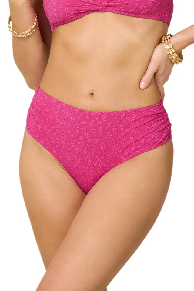 Goldenpoint Lily Slip Bikini Fianco Alto Jacquard Tinta Unita
