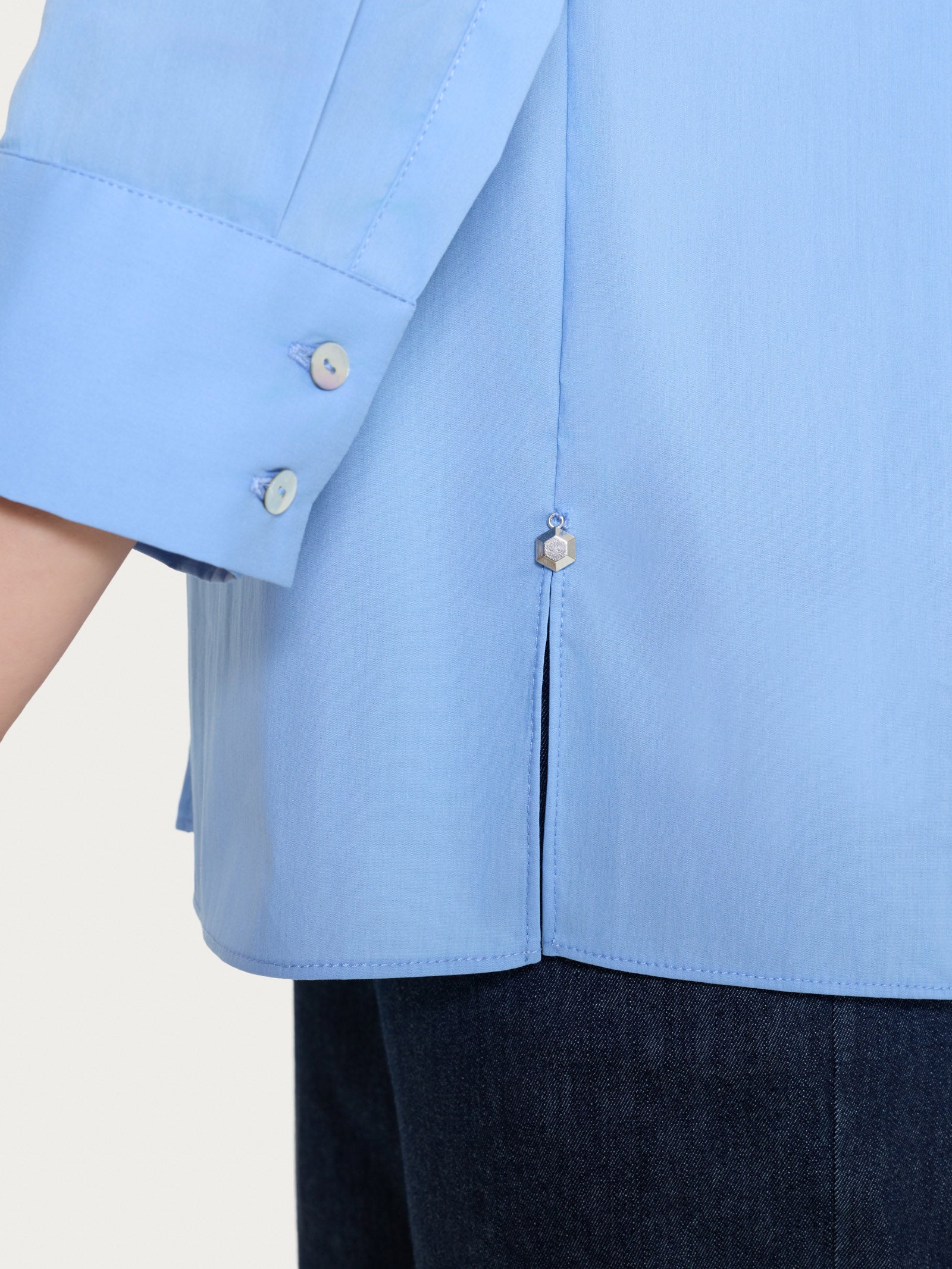 Ragno Poplin Camicia Manica 3/4 Bel Air Blue