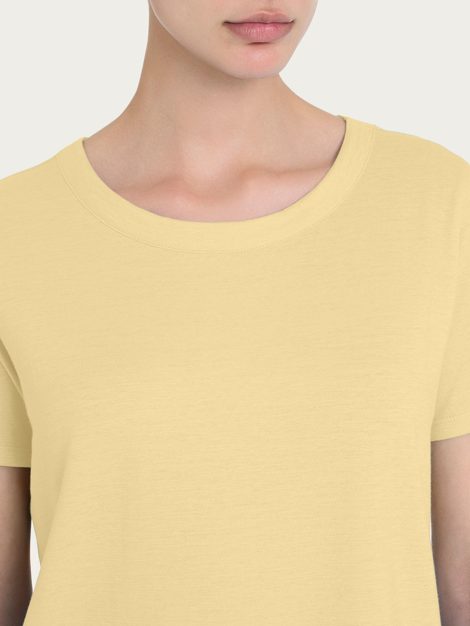 Ragno Gem Maglietta Girocollo Slub Pale Banana Cotone