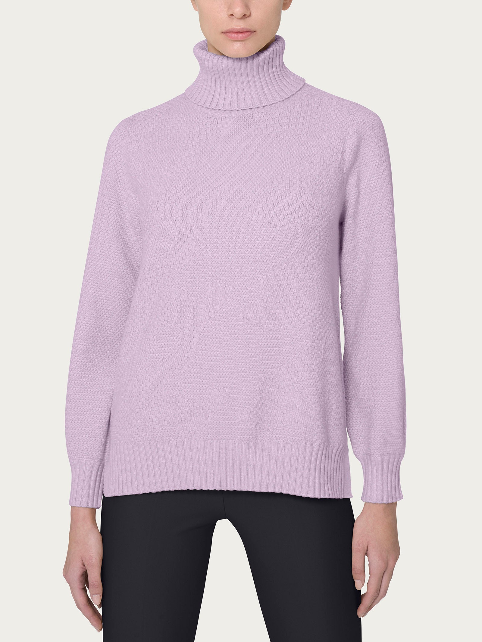 Ragno Four Seasons Dolcevita Punto Riso Maglia Rosa calda