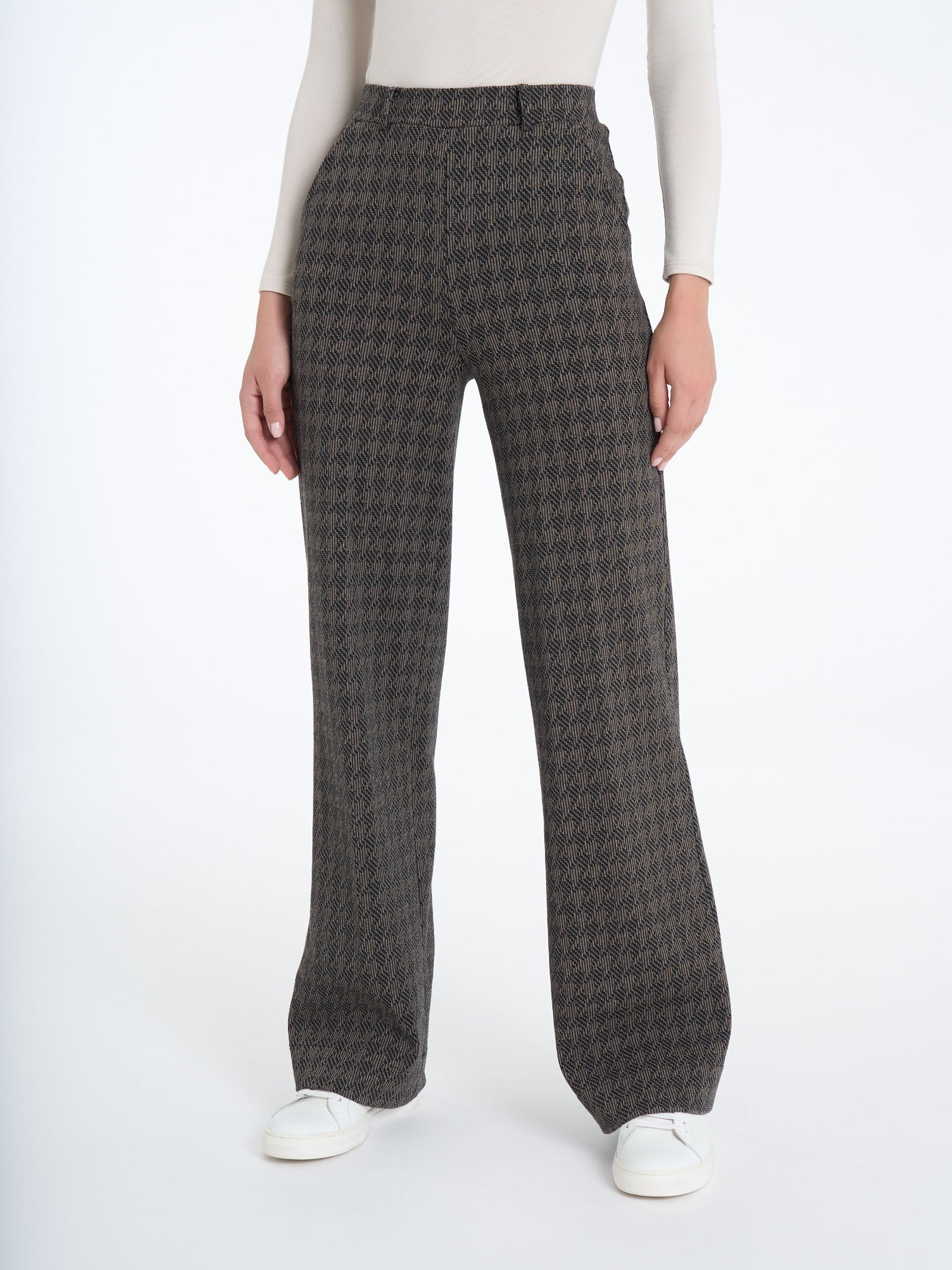 Ragno Compact Pantalone palazzo Pine Bark wide leg