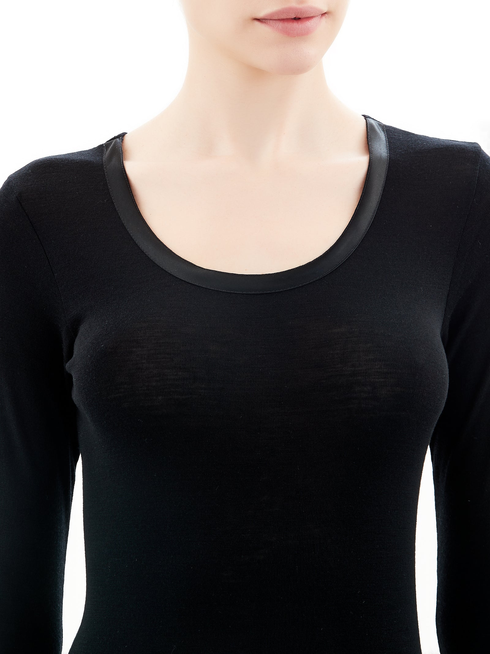 Ragno Wonderwool Maglietta Manica Lunga Lana Nero
